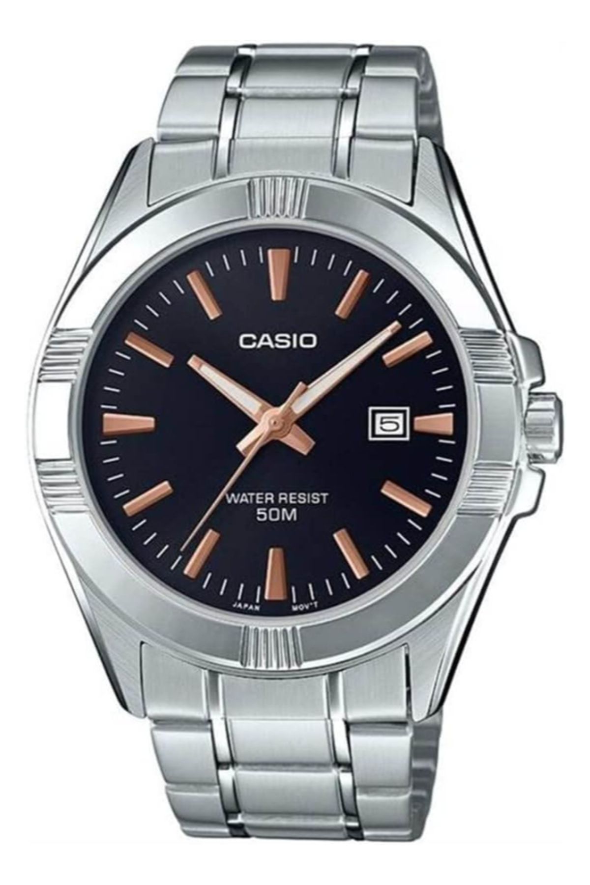 Casio-ساعة كاسيو للرجال بمينا أسود تناظرية - MTP-1308D-1A2 1