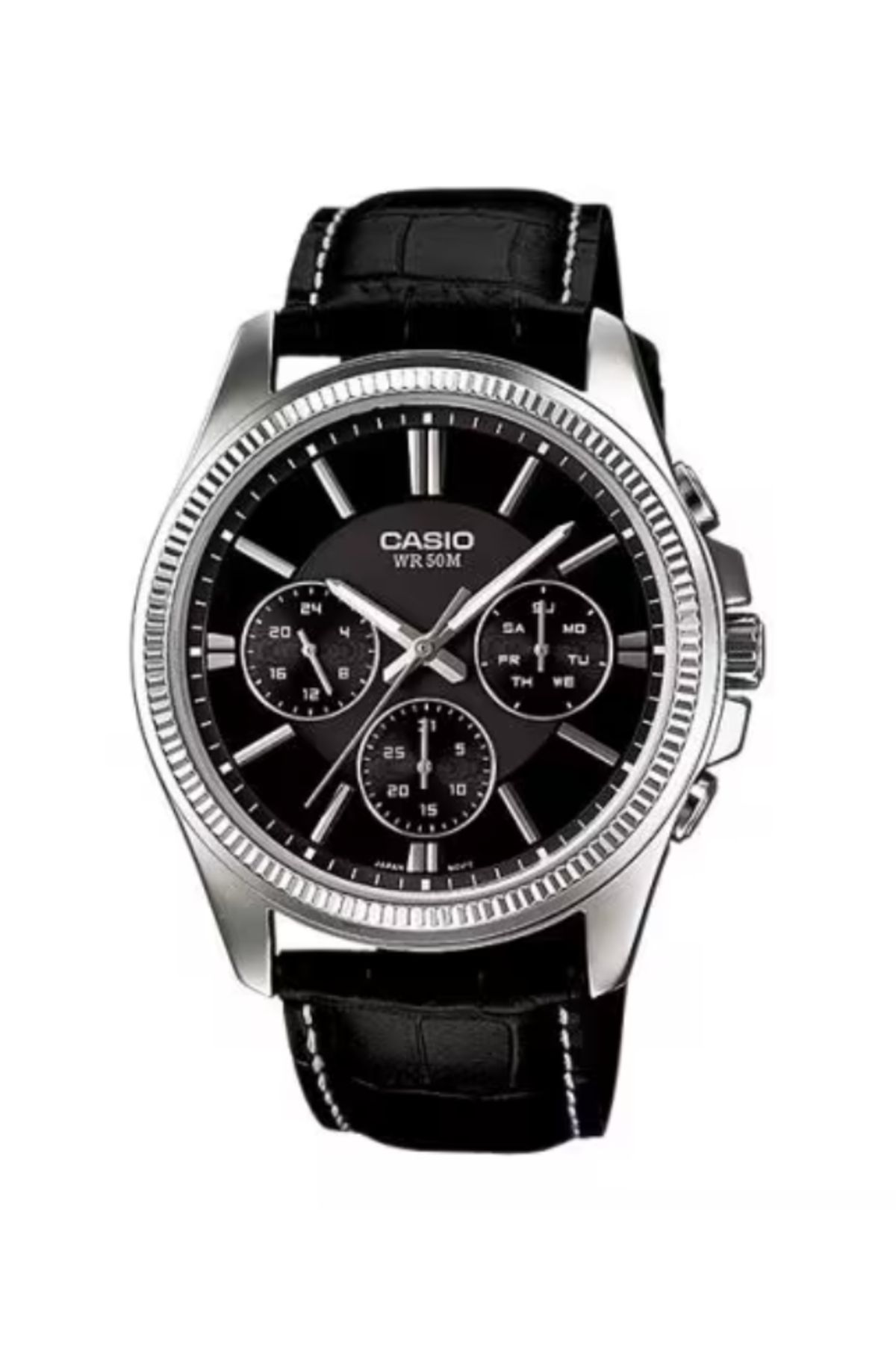 Casio-ساعة كاسيو للرجال بمينا أسود تناظرية - MTP-1375L-1A 1