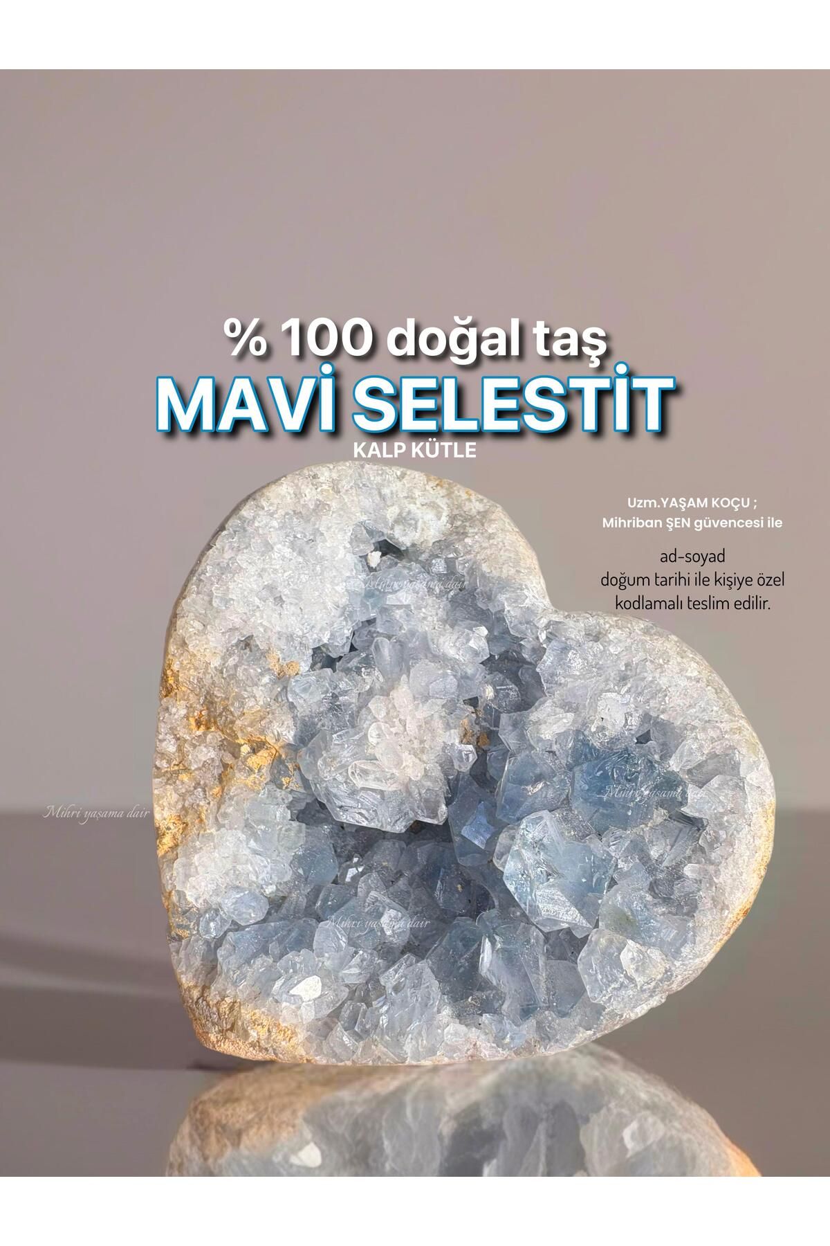 Mihri Doğaltaş Selestit Kalp Kütle