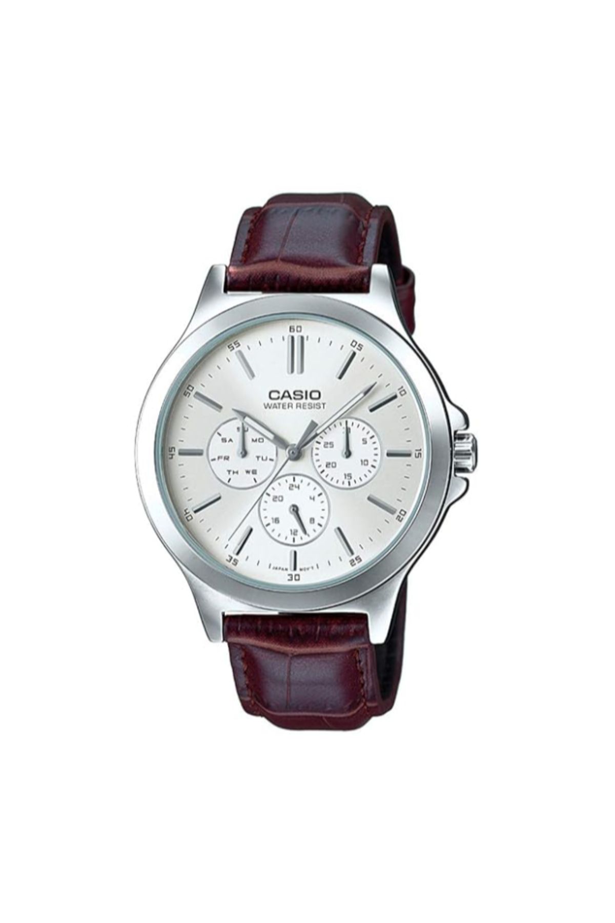 Casio-ساعة كاسيو للرجال بمينا أبيض تناظرية - MTP-V300L-7AUDF 2