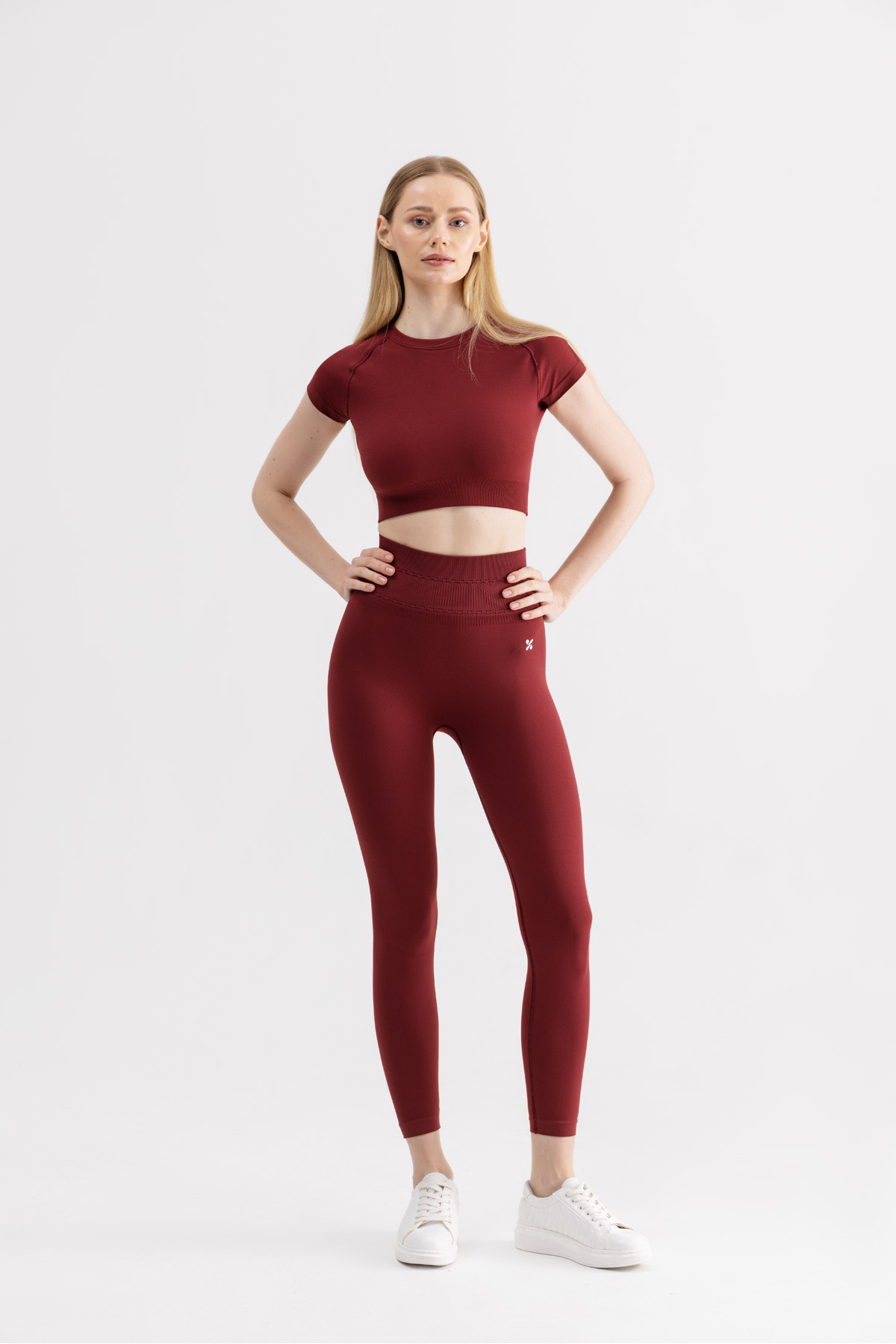 YoubeActive  Kadın Yüksek Bel, Esnek Ve Toparlayıcı Spor Tayt Kırmızı - Görsel 5