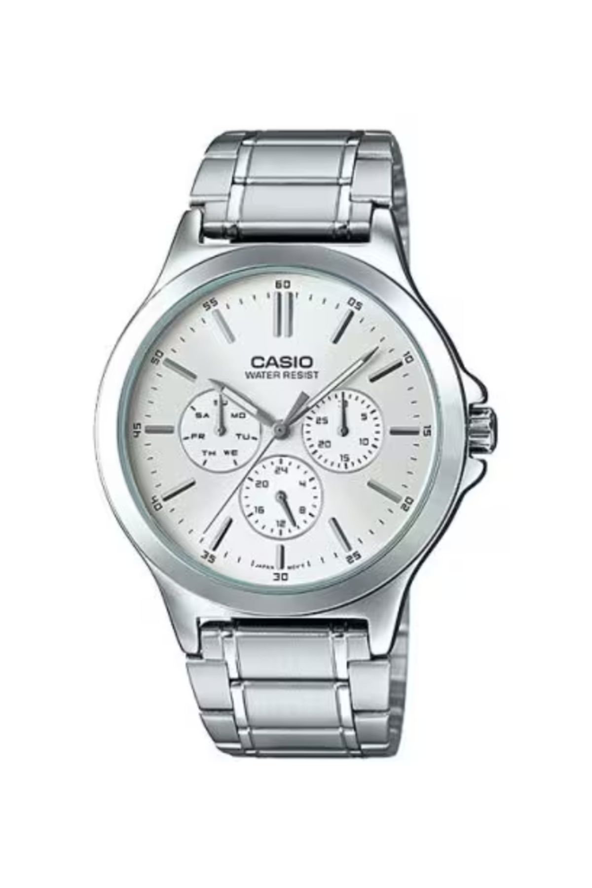Casio-ساعة كاسيو للرجال بمينا أبيض تناظرية - MTP-V300D-7A 1