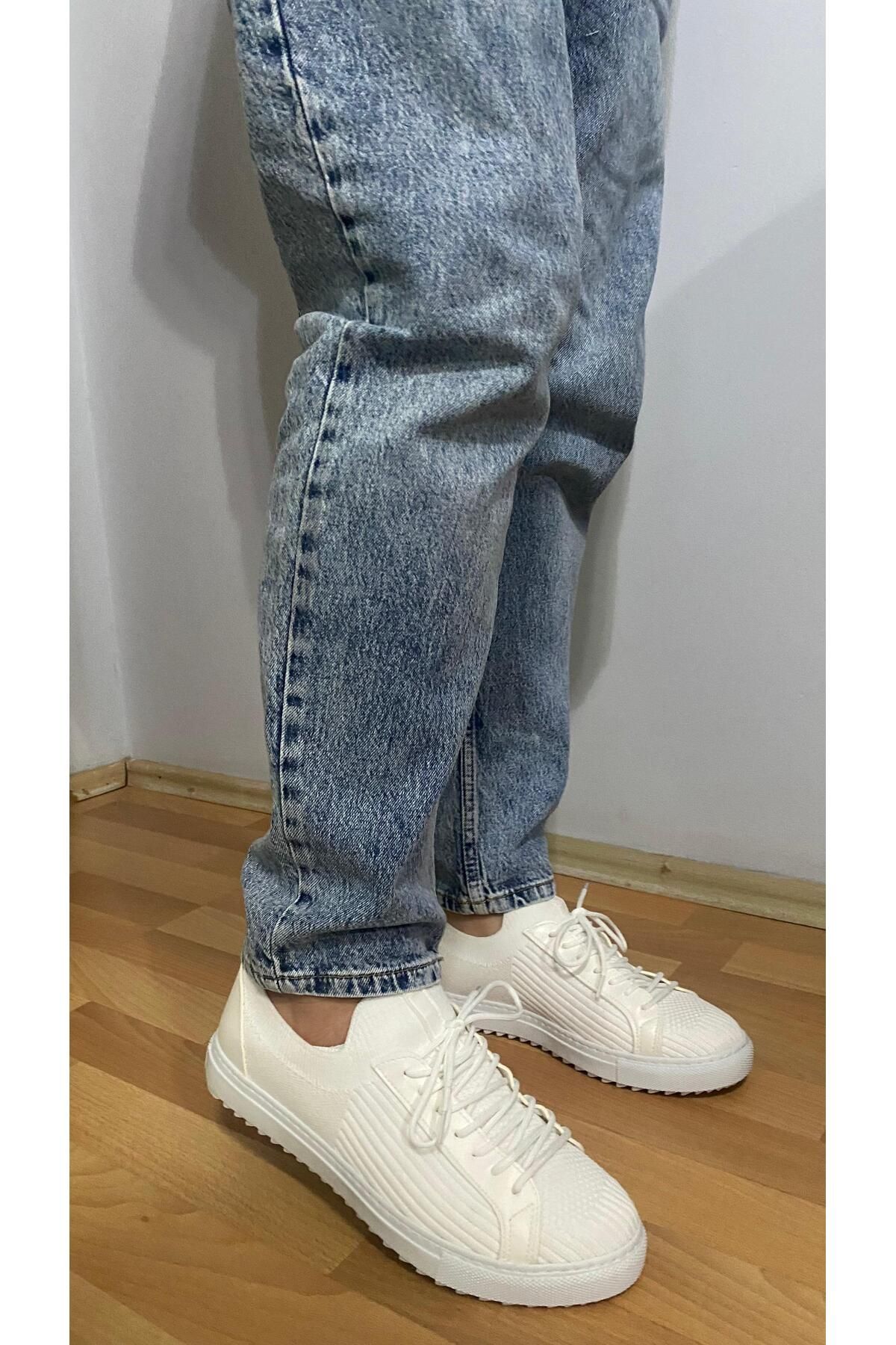 ÖZDE shoes ÖZDE Shoes ERKEK BAY TRİKO SİYAH BEYAZ ORTAPEDİK TABAN SEZON ULTRA RAHAT VE ESNEK AYAKKABI