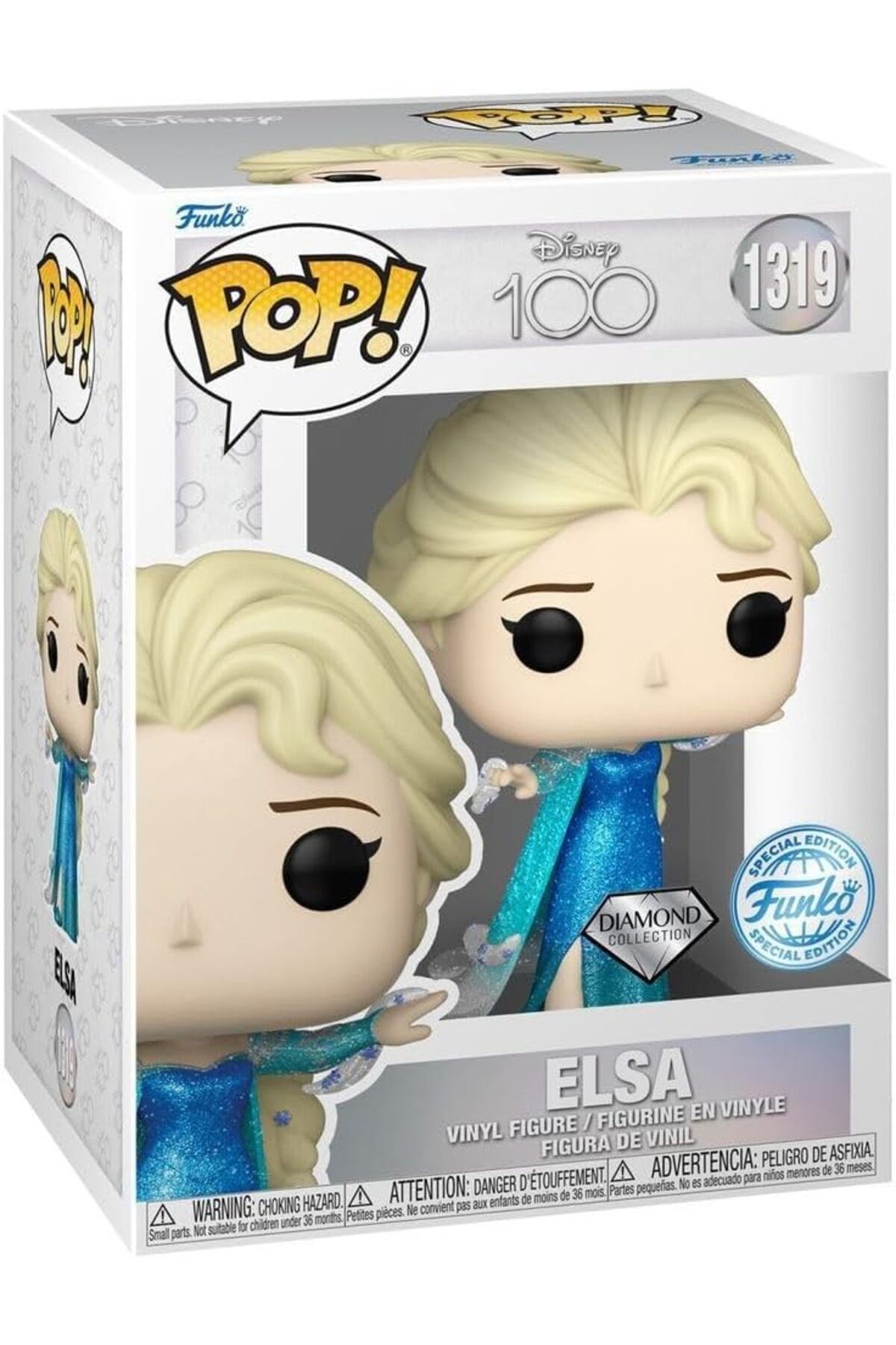 Funko Pop! Disney: D100, ELSA (DGLT) Figürü, 9,5 cm Vinil Koleksiyon Oyuncağı
