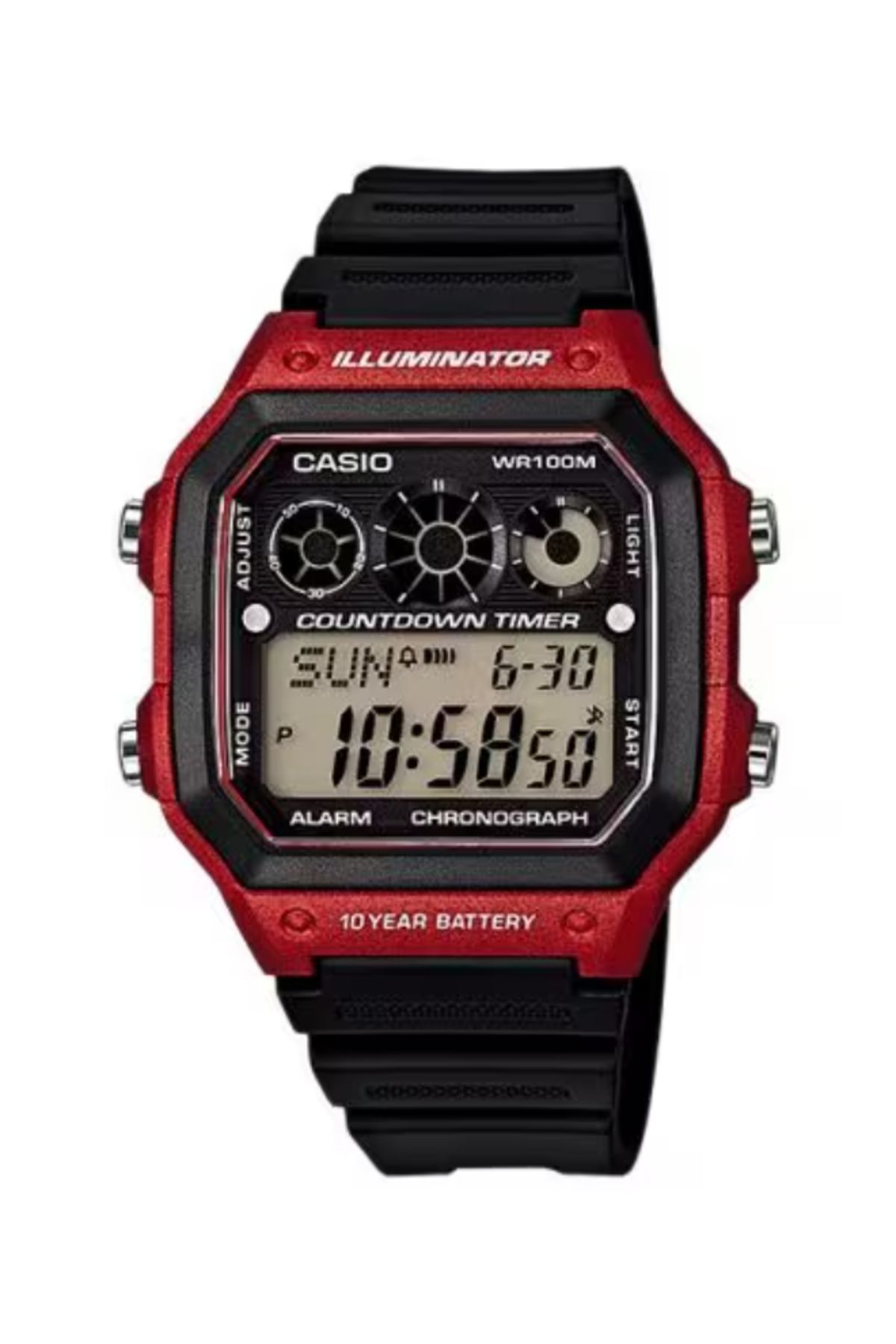 Casio-ساعة كاسيو الرقمية للرجال بمينا رمادي - AE-1300WH-4A 1