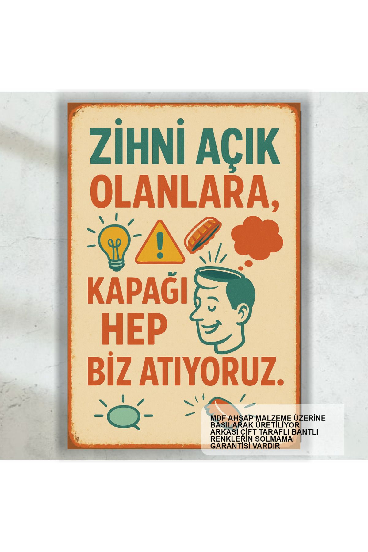 Hayat Poster kapak sözler duvar yazıları komik esprili retro ahşap poster tablo