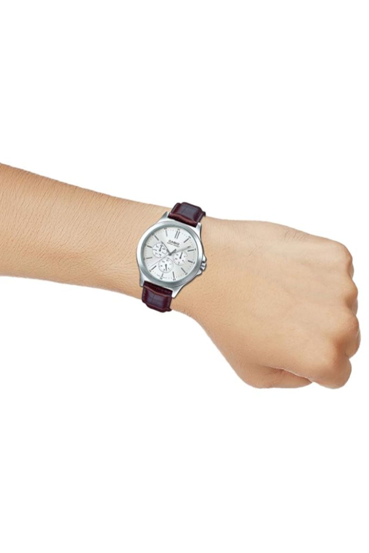 Casio-ساعة كاسيو للرجال بمينا أبيض تناظرية - MTP-V300L-7AUDF 6