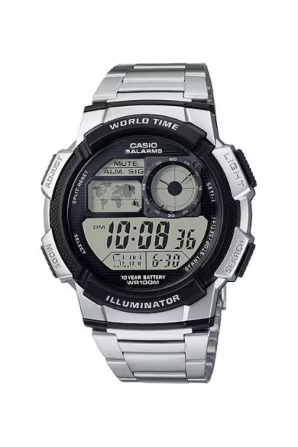 ساعة كاسيو الرقمية للرجال بمينا رمادي - AE-1000WD-...