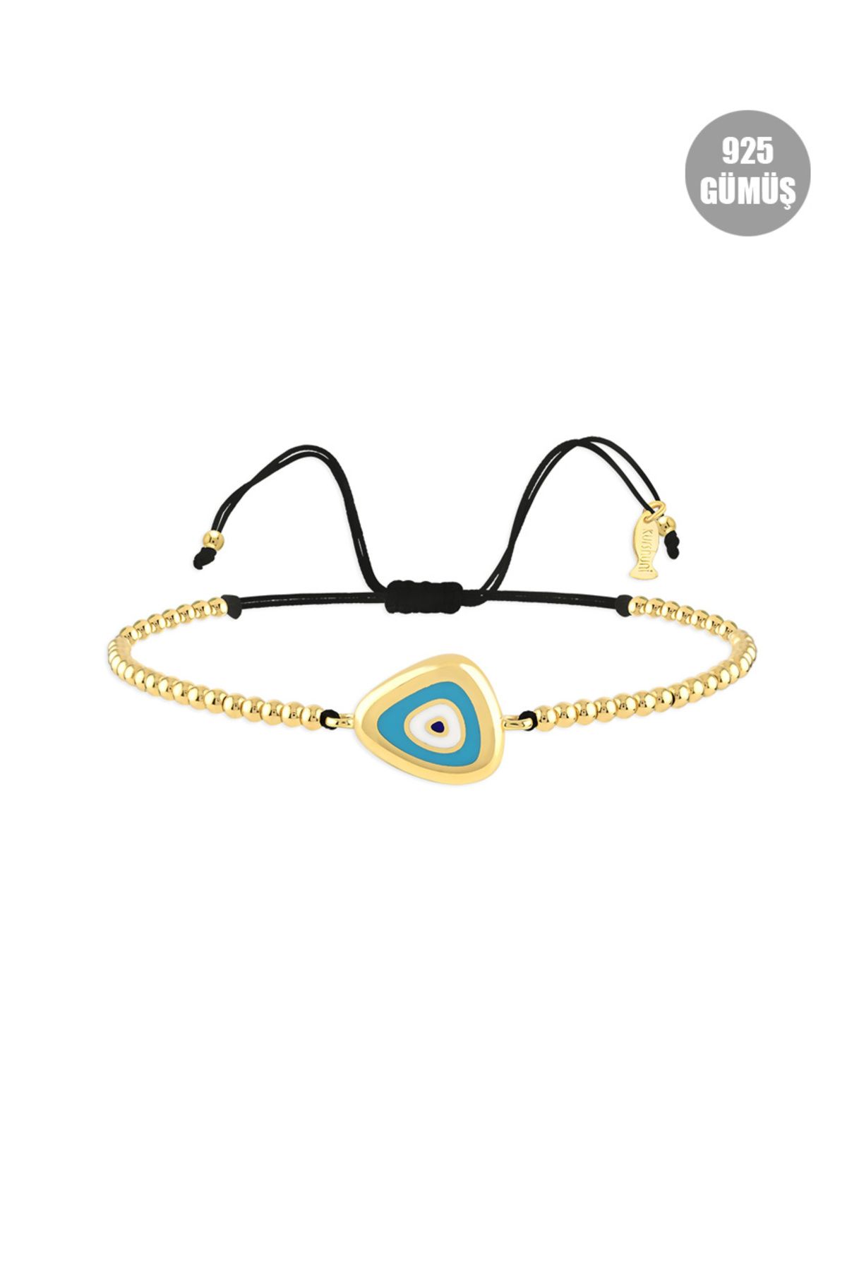KURSHUNI Jewel Eye Amorf, 925 Ayar Gümüş Bileklik (İpli).