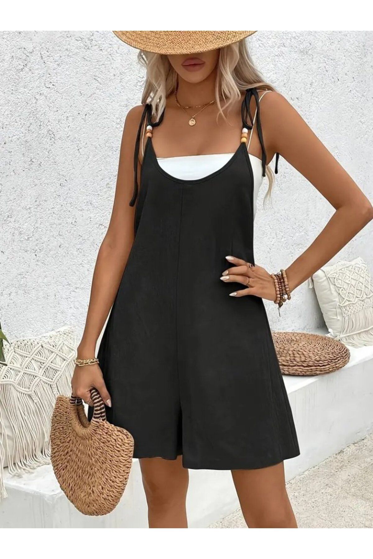 DÖPİYES Kadın Keten Tulum
