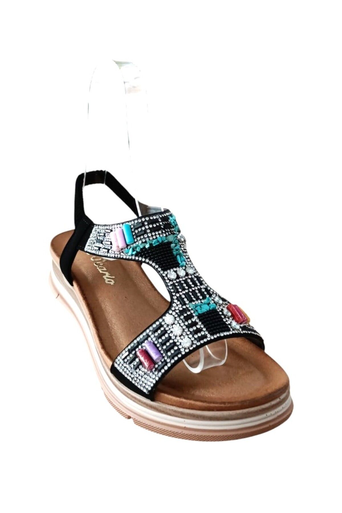 De Scario De Scarıo 2061 Kadın Taşlı Comfort Sandalet