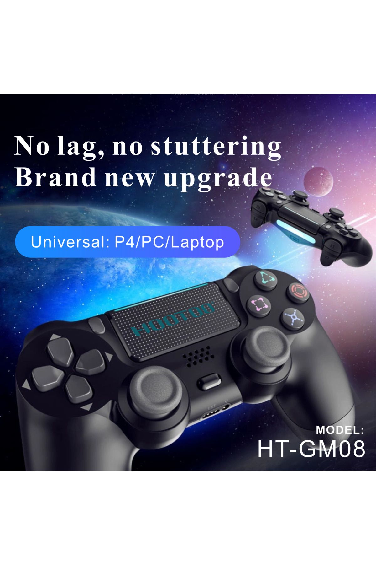 MOOGMAX-HOTO PlayStation 4 Controller - Wireless with Built-in Battery, Microphone, and Headphone Jack, Compatible with Phones via Bluetooth 5
