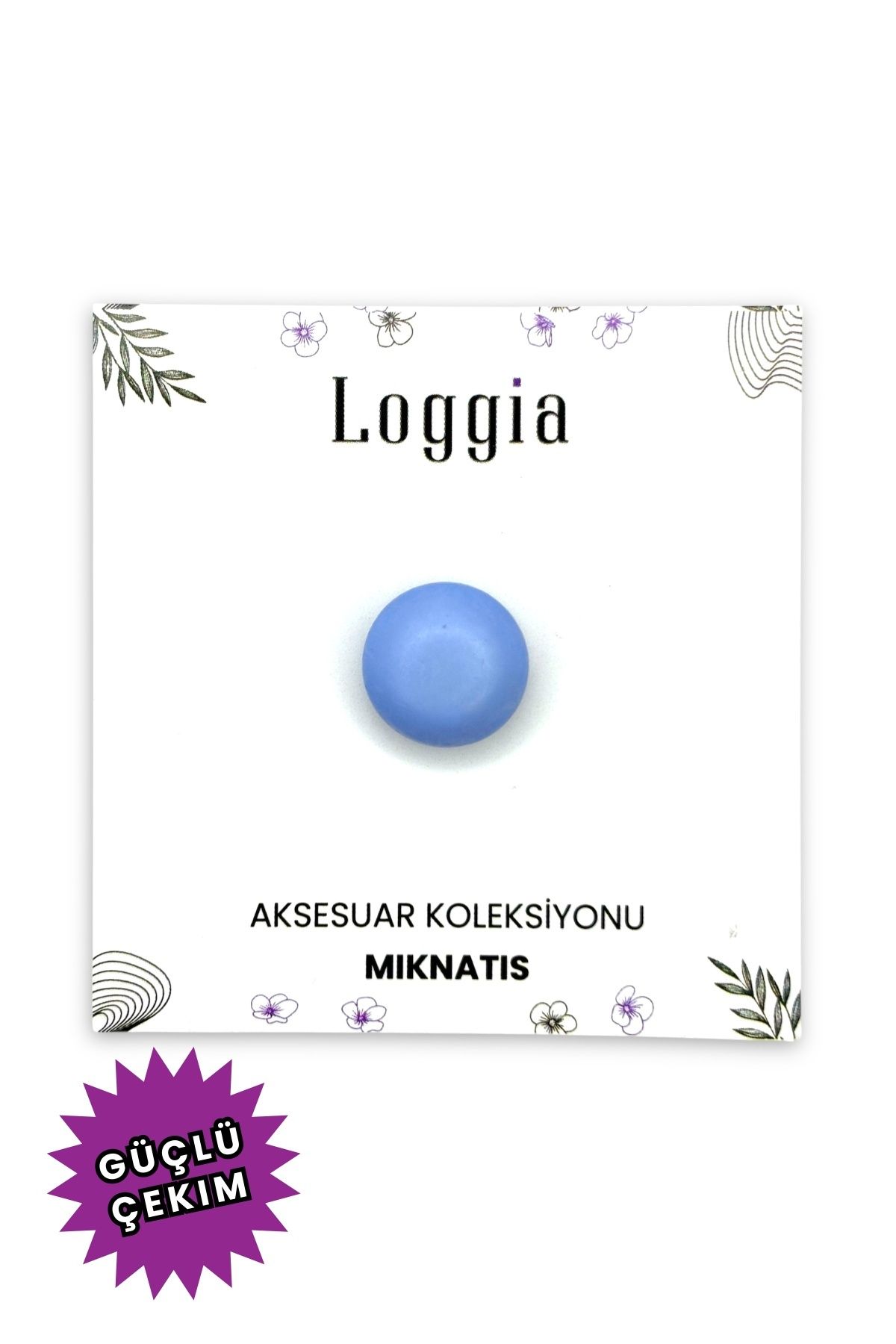 Loggia Eşarp Ve Şal Mıknatısı Soft Mavi Renk - Başörtü Tutucu Kadın Tesettür Aksesuar Mıknatıs