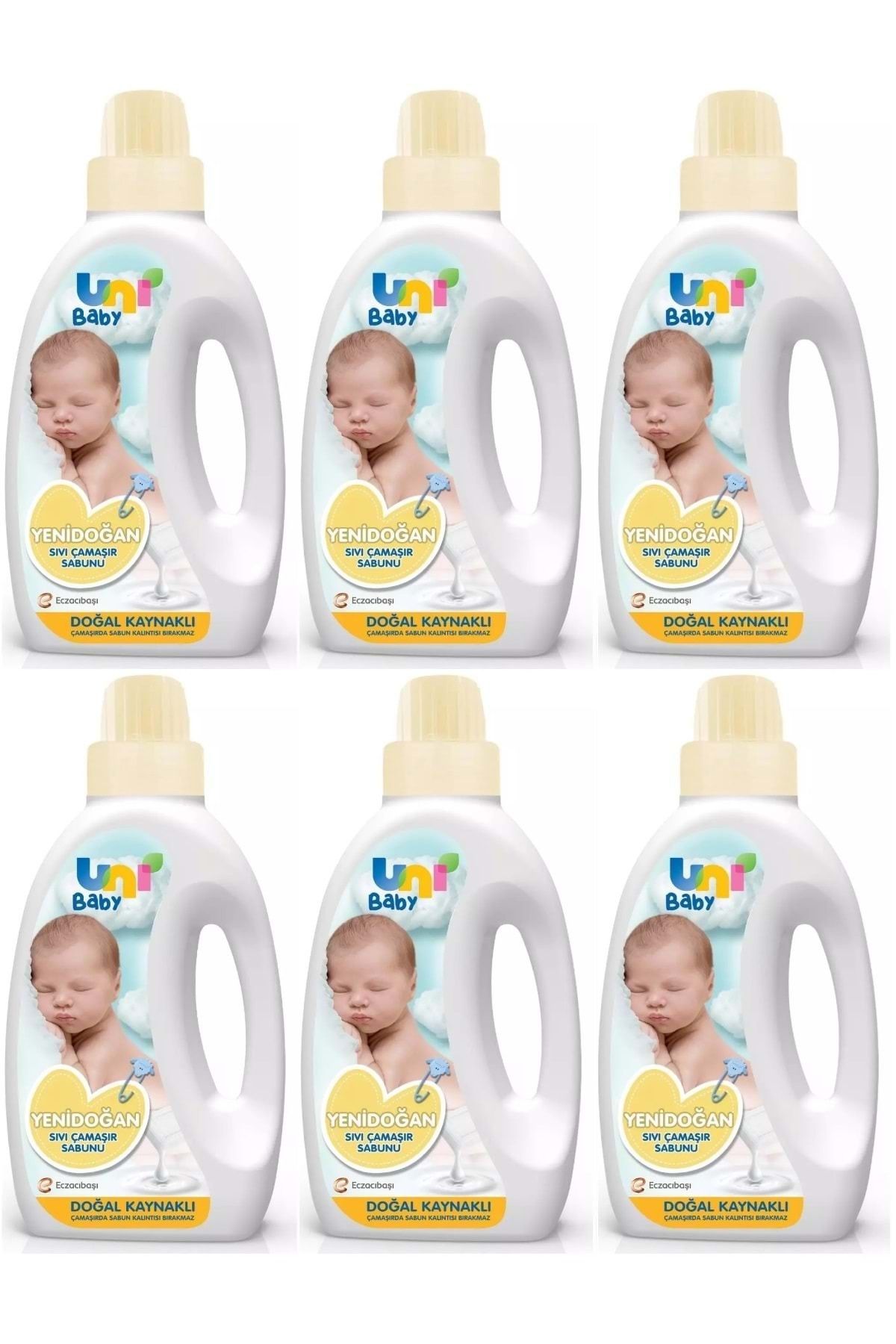 Uni Baby Yeni Doğan Çamaşır Deterjanı/sabunu 1500ml (SARI) (6 LI SET)