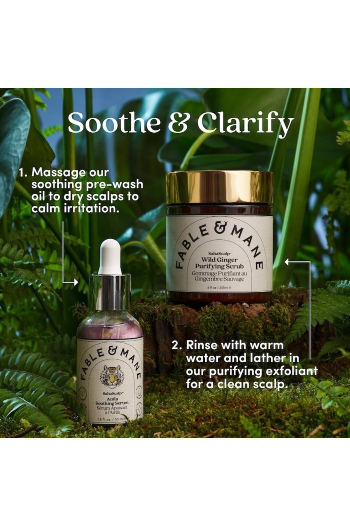 FABLE & MANE-SahaScalp Wild Ginger Purifying Scrub 237ml Detox Scalp, Remove Buildup, Soothe Flakes 8