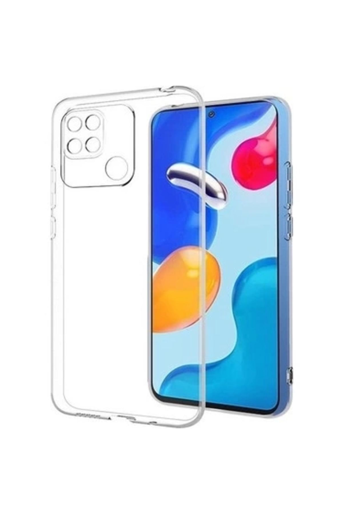 qtop Xiaomi Redmi 10C Kılıf Kamera Korumalı Şeffaf Silikon