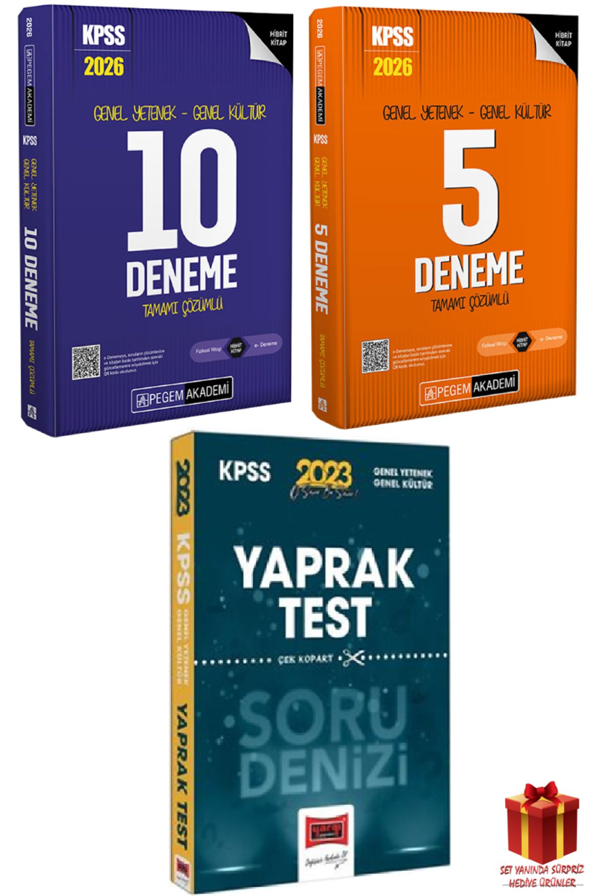 Pegem Akademi Yayıncılık 2026 Pegem KPSS 10 Deneme+Pegem KPSS 5 Deneme+Yargı Yaprak Test+Hediye