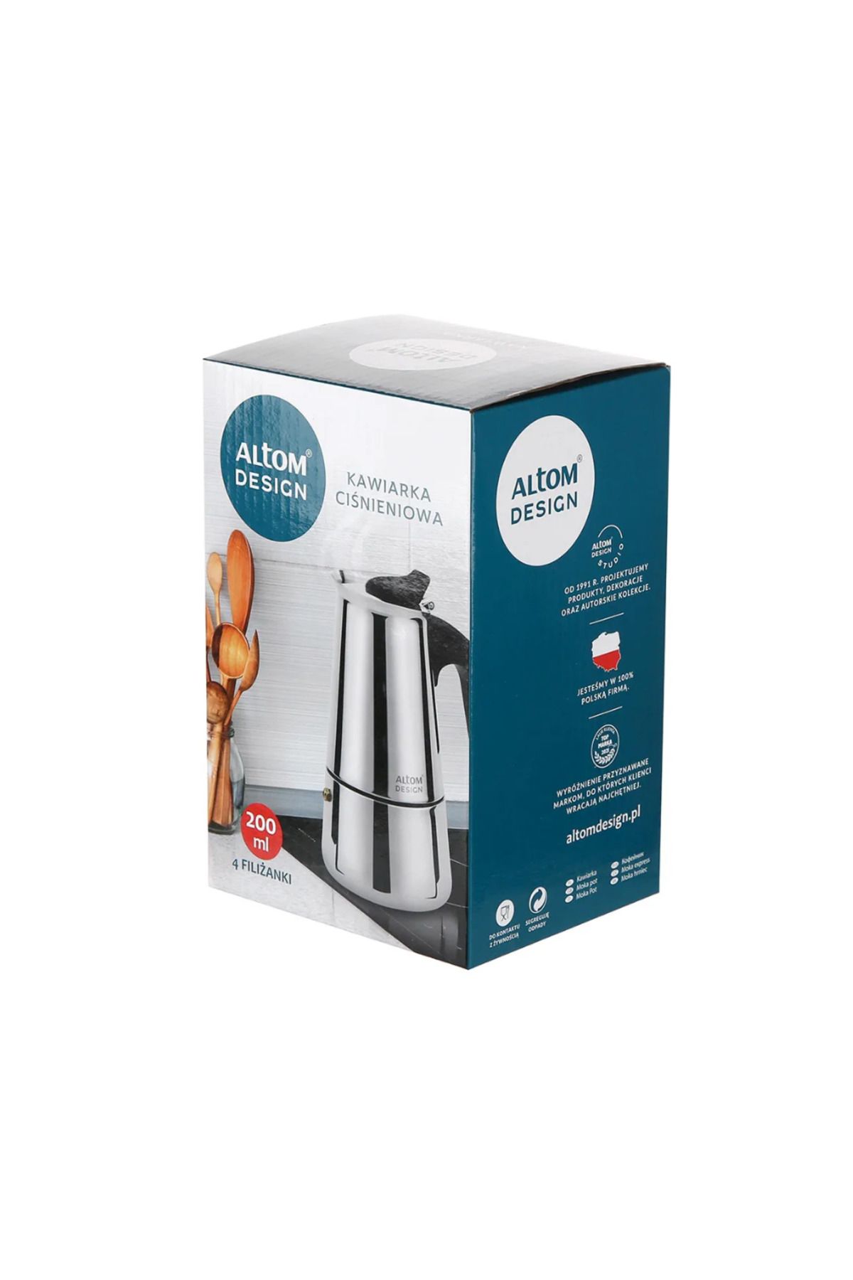 ALTOM DESIGN-Μηχανή εσπρέσο Arlo με εστία αερίου, από ανοξείδωτο ατσάλι, 6 μερίδες, 300 ml 6