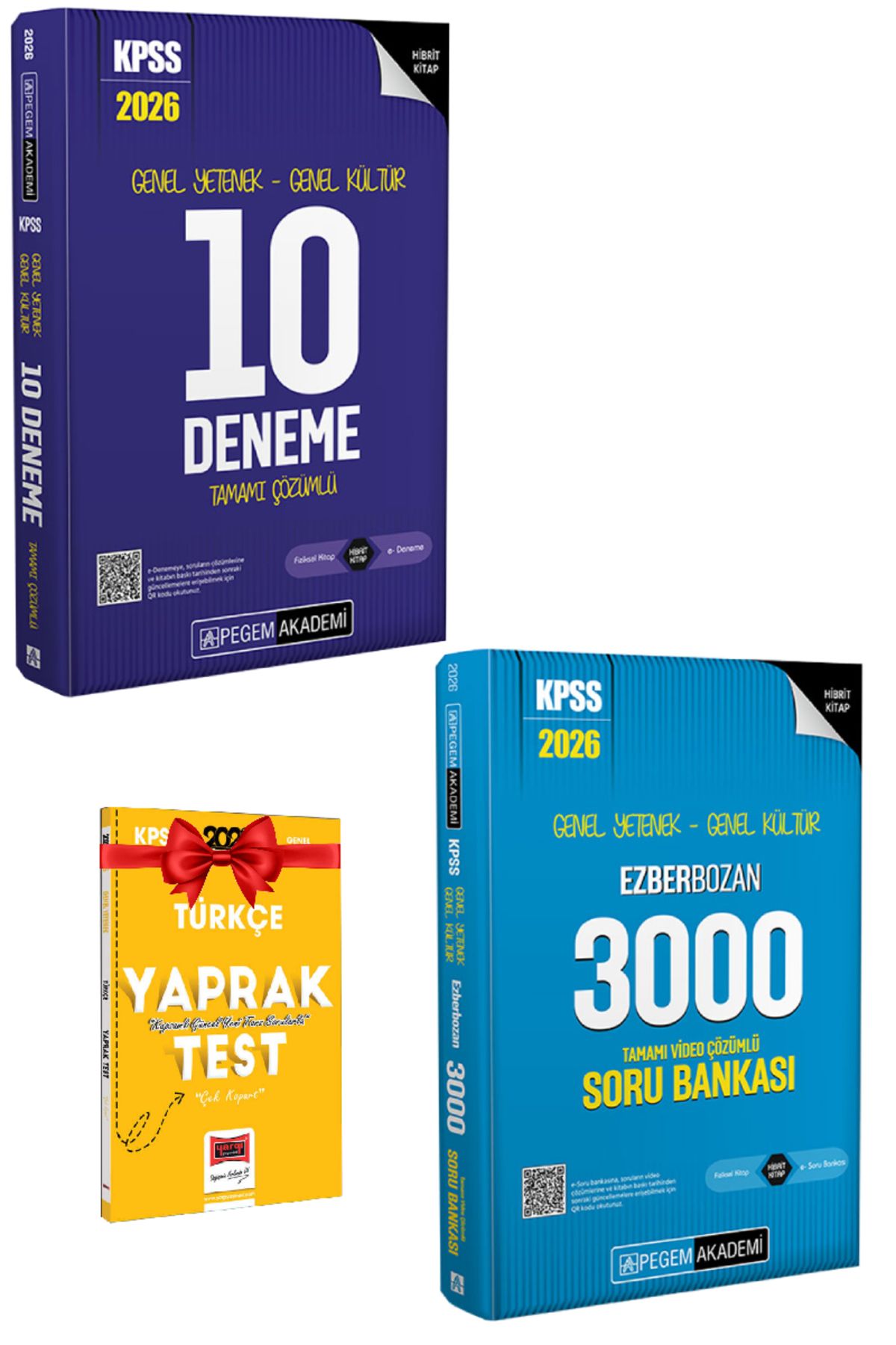 Pegem Akademi Yayıncılık 2026 Pegem KPSS 10 Deneme+GYGK Ezberbozan 3000 Soru Bankası+Hediye