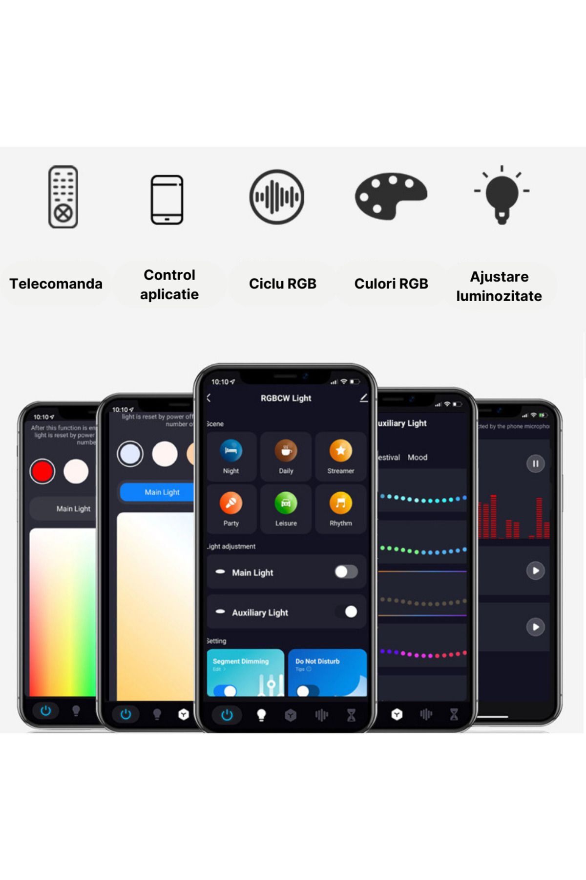 MaGeCa-Intelligent LED Ceiling Light, RGB 24w, Adjustable Temperature and Light Intensity, Remote Control 6