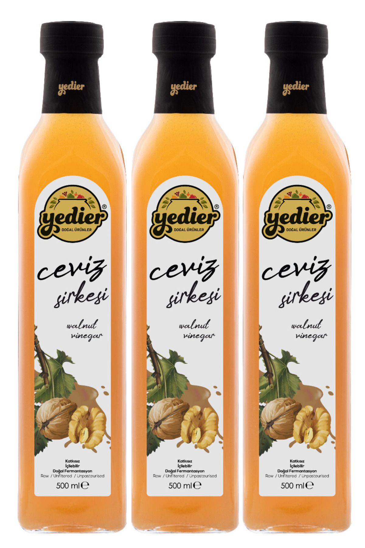 Yedier Ceviz Sirkesi 500 ml X 3 Adet
