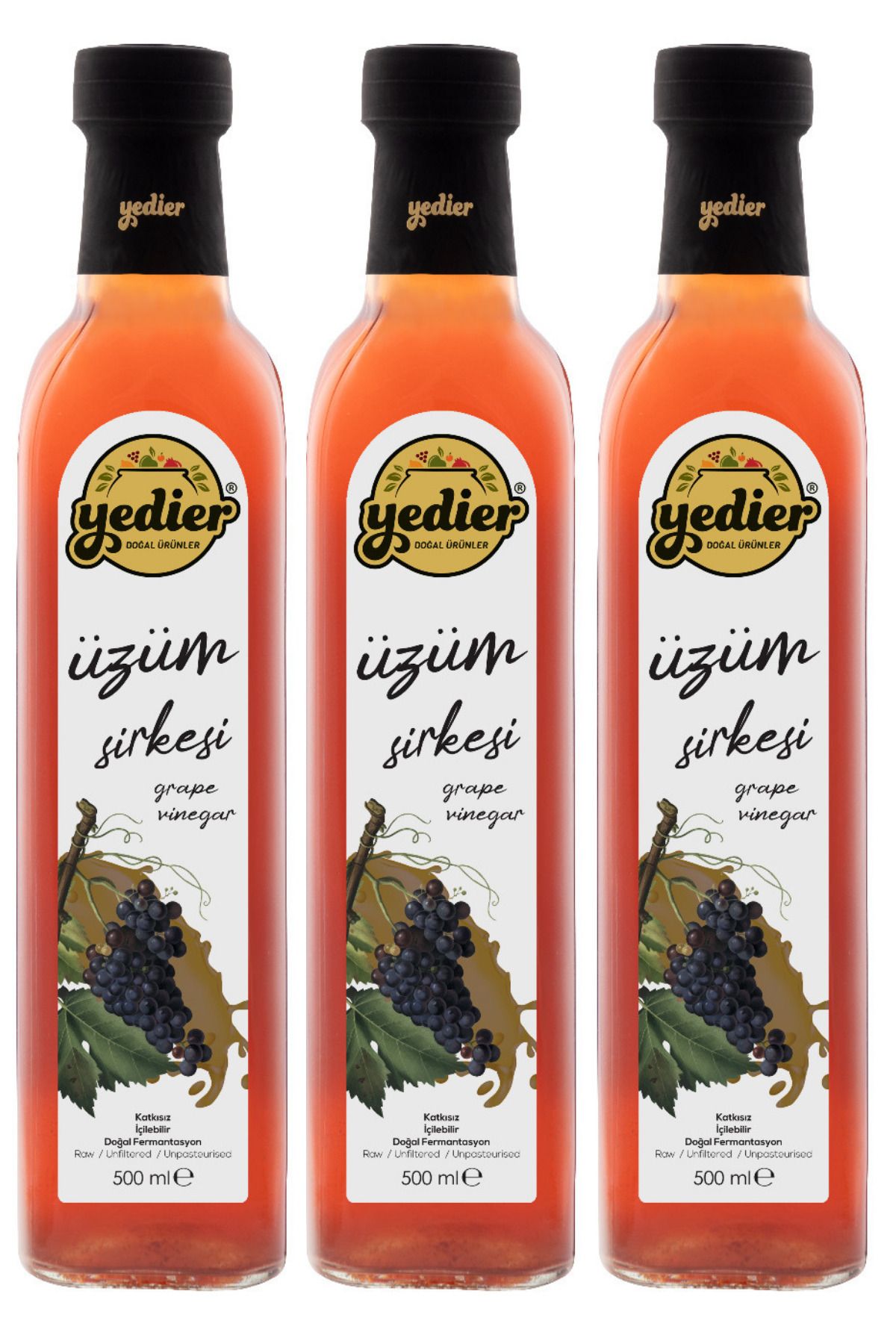 Yedier Üüzm Sirkesi 500 ml X 3 Adet