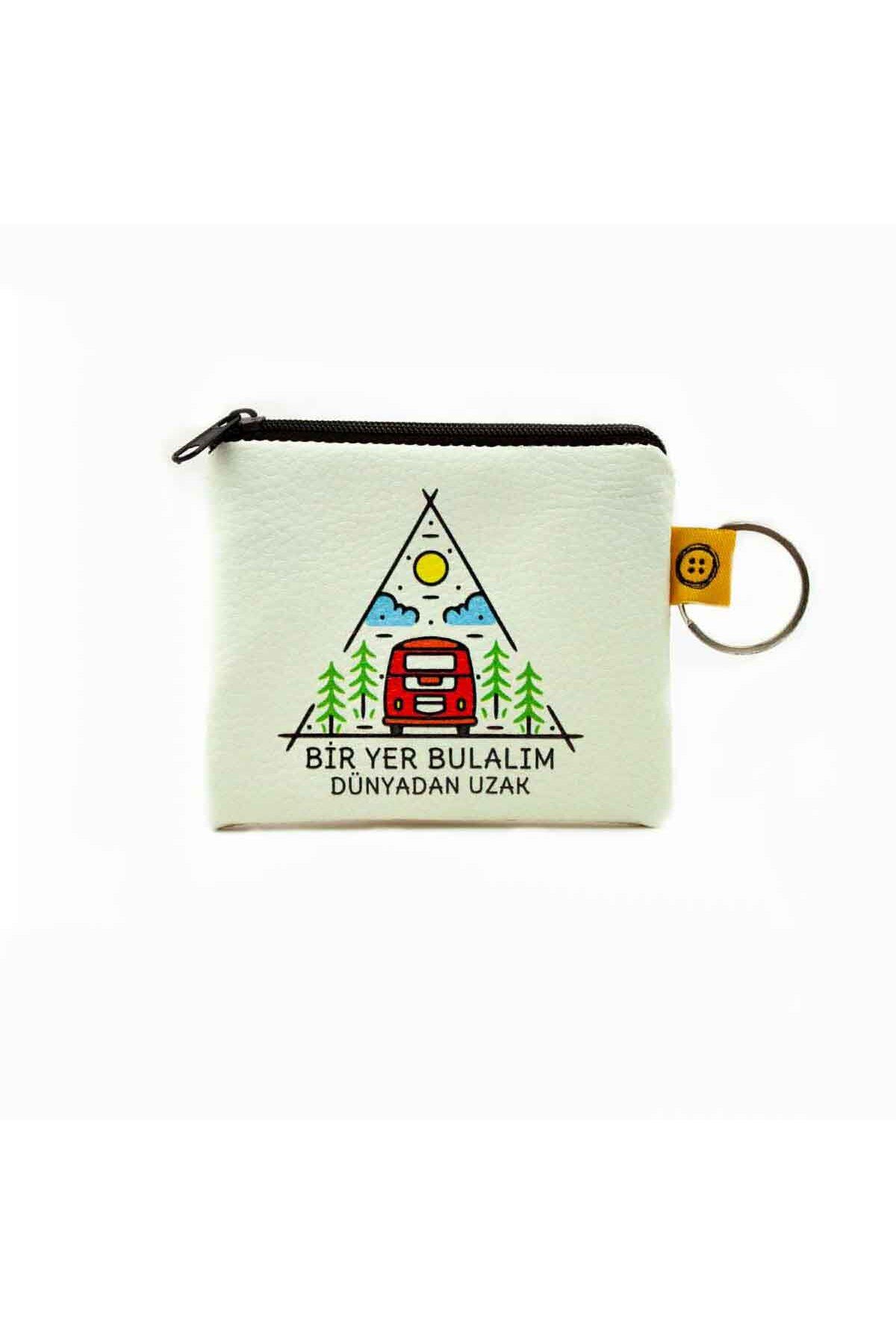 PALTO TASARIM Bir Yer Bulalım Dünyadan Uzak Baskılı Bozuk Para Cüzdanı