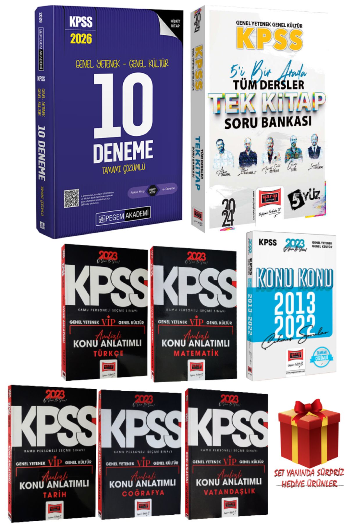 Pegem Akademi Yayıncılık 2026 Pegem KPSS 10 Deneme+Yargı GYGK Soru Bankası+Konu Anlatım Seti+GYGK Çıkmış Sorular
