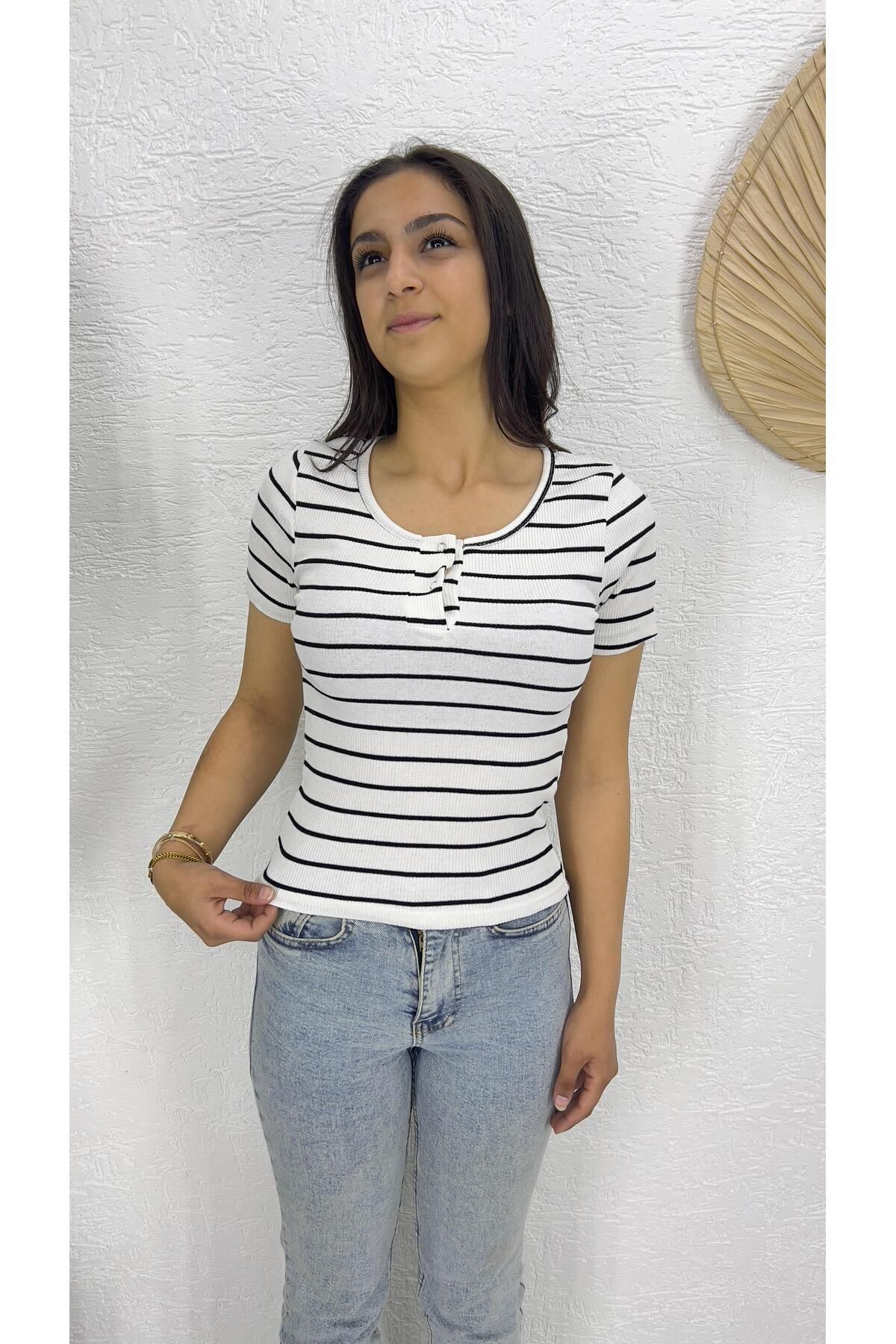 madammodabir KADIN ÇITÇITLI KAŞKORSE T-SHİRT