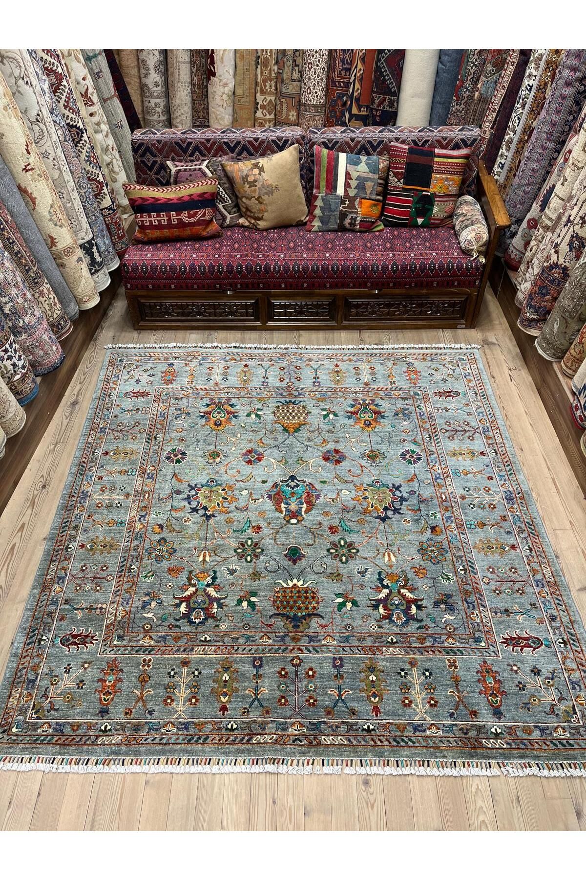 ŞİRVAN HALI EL DOKUMA AFGAN HALI - 201 x 196