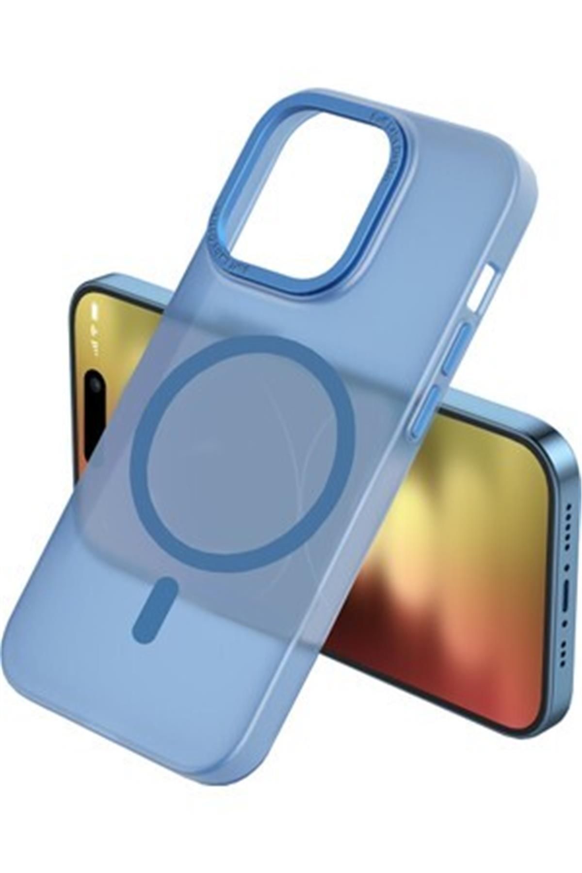 Amorix ARMONİX IPHONE 14 PRO MAT MAVİ MAGSAFELİ KILIF