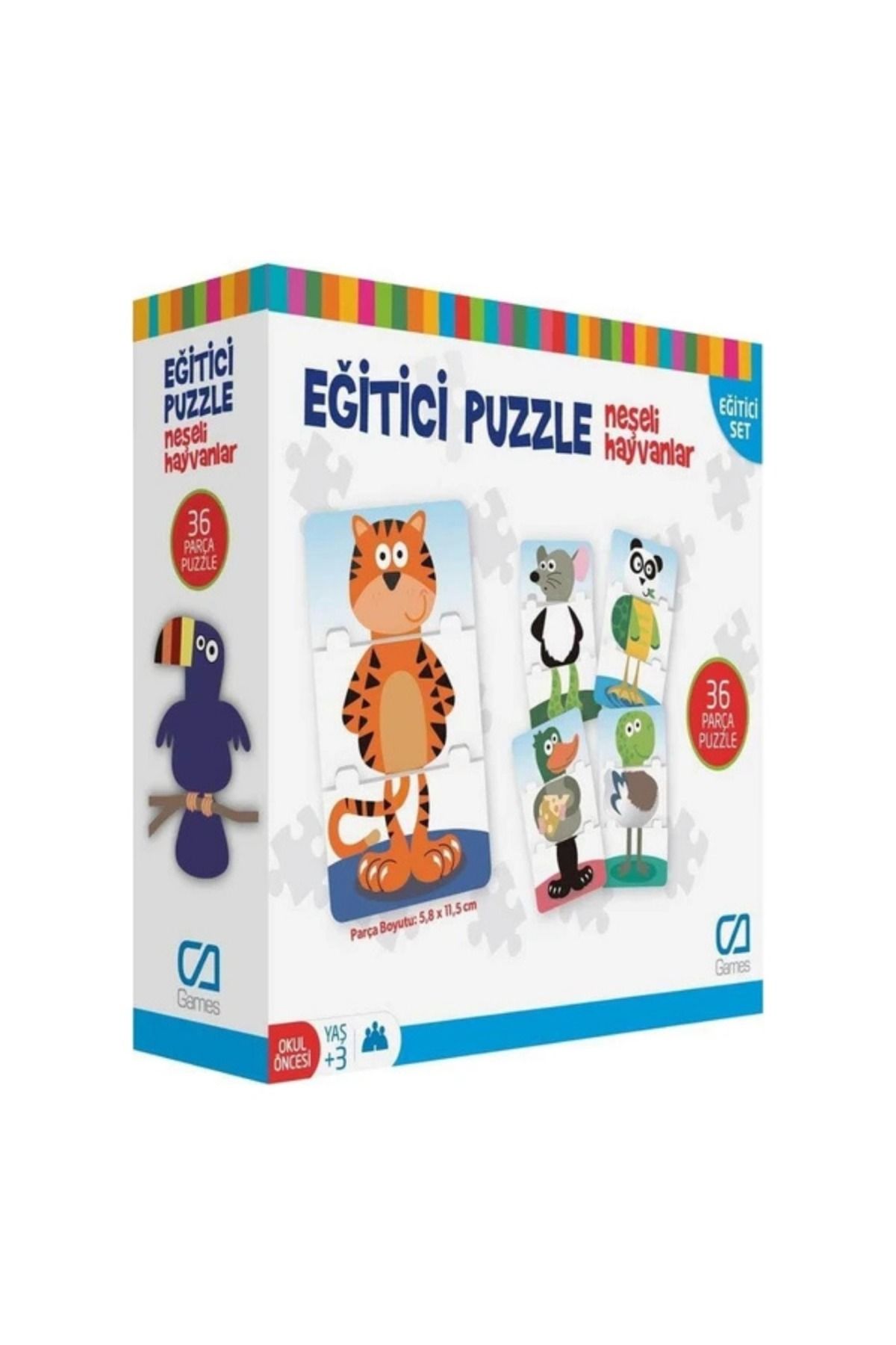 Mor Kadife Games Eğitici Puzzle Neşeli Hayvanlar 36 Parça