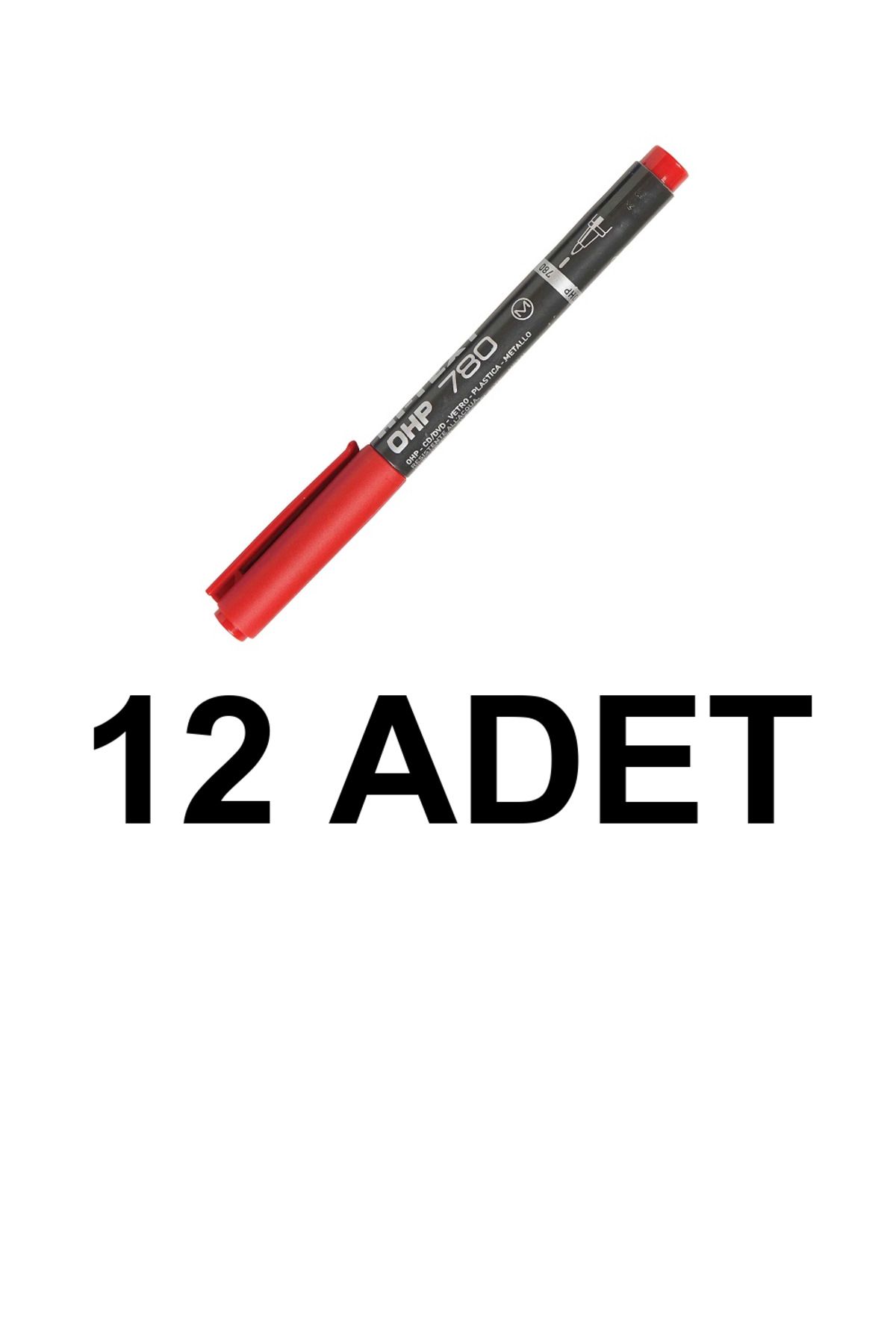Hi-Text 12 ADET ASETAT KALEMİ (M) KIRMIZI 780MK