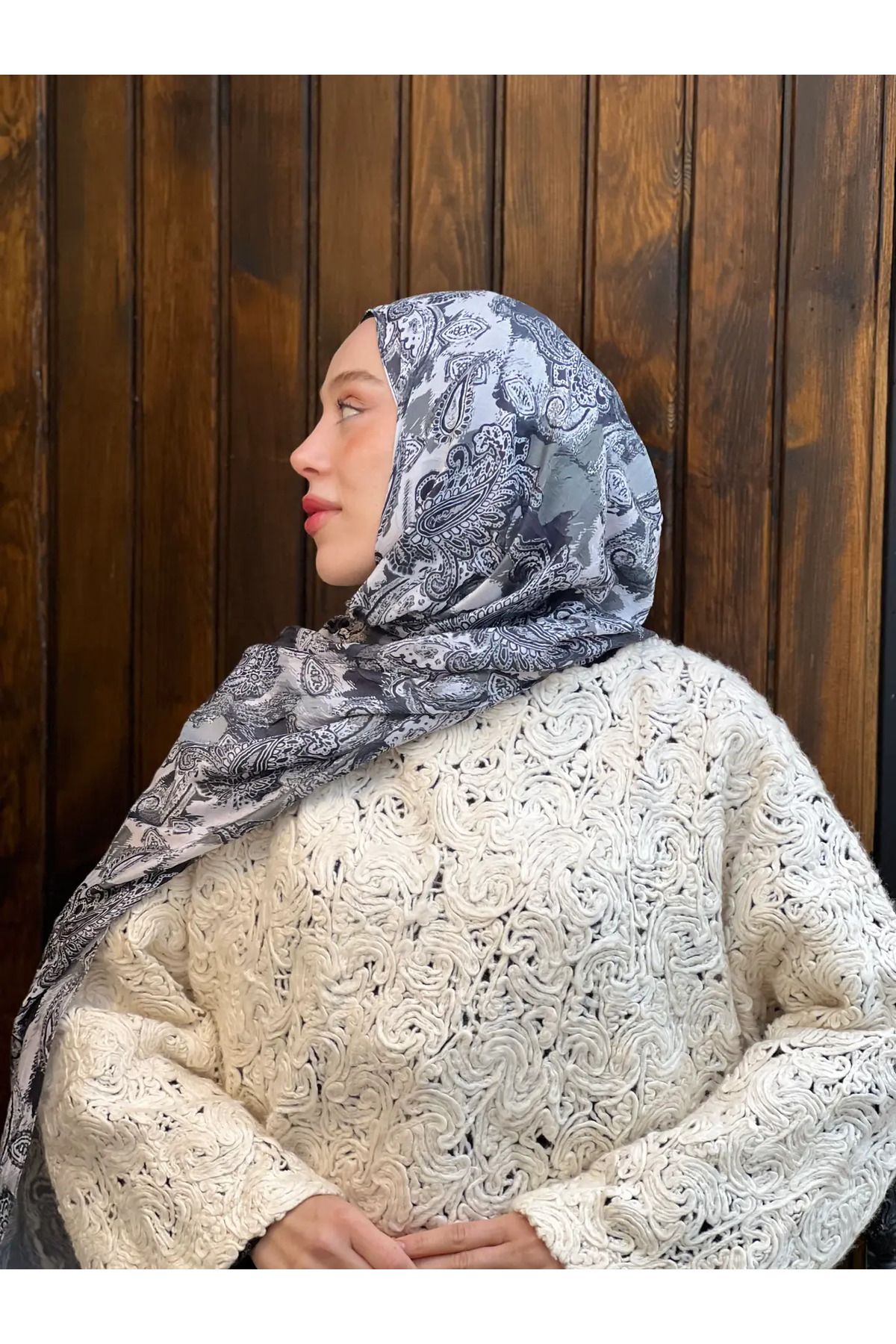 Modakaşmir Abstract Ethnic Desen Bambu Şal
