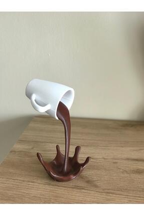 shop ☕ 3D Dekoratif Dökülen Kahve Kupa Standı | Sıçrayan Kahve Efekti | El Ya...