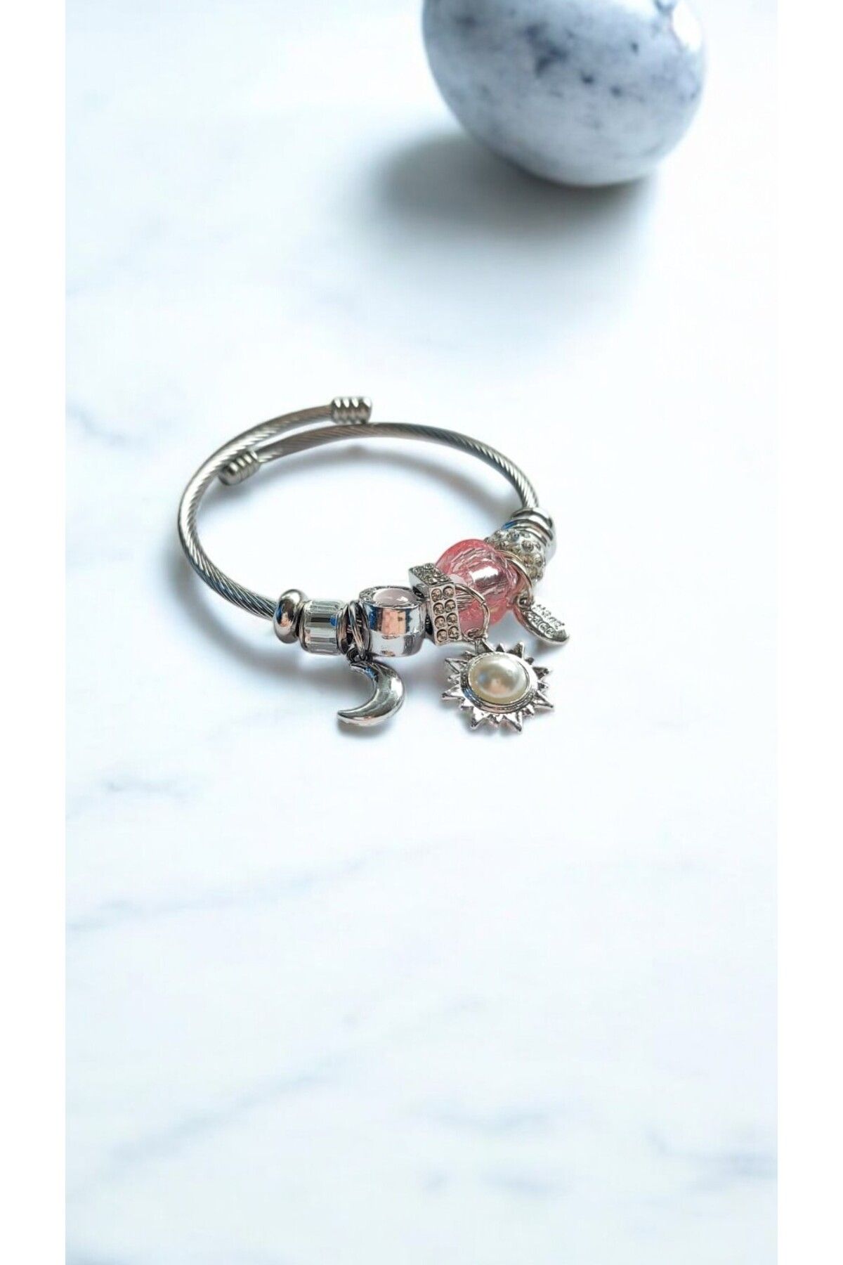NOVA JEWELLERY Zirkon TaşlıModel Çarm Bileklik Silver
