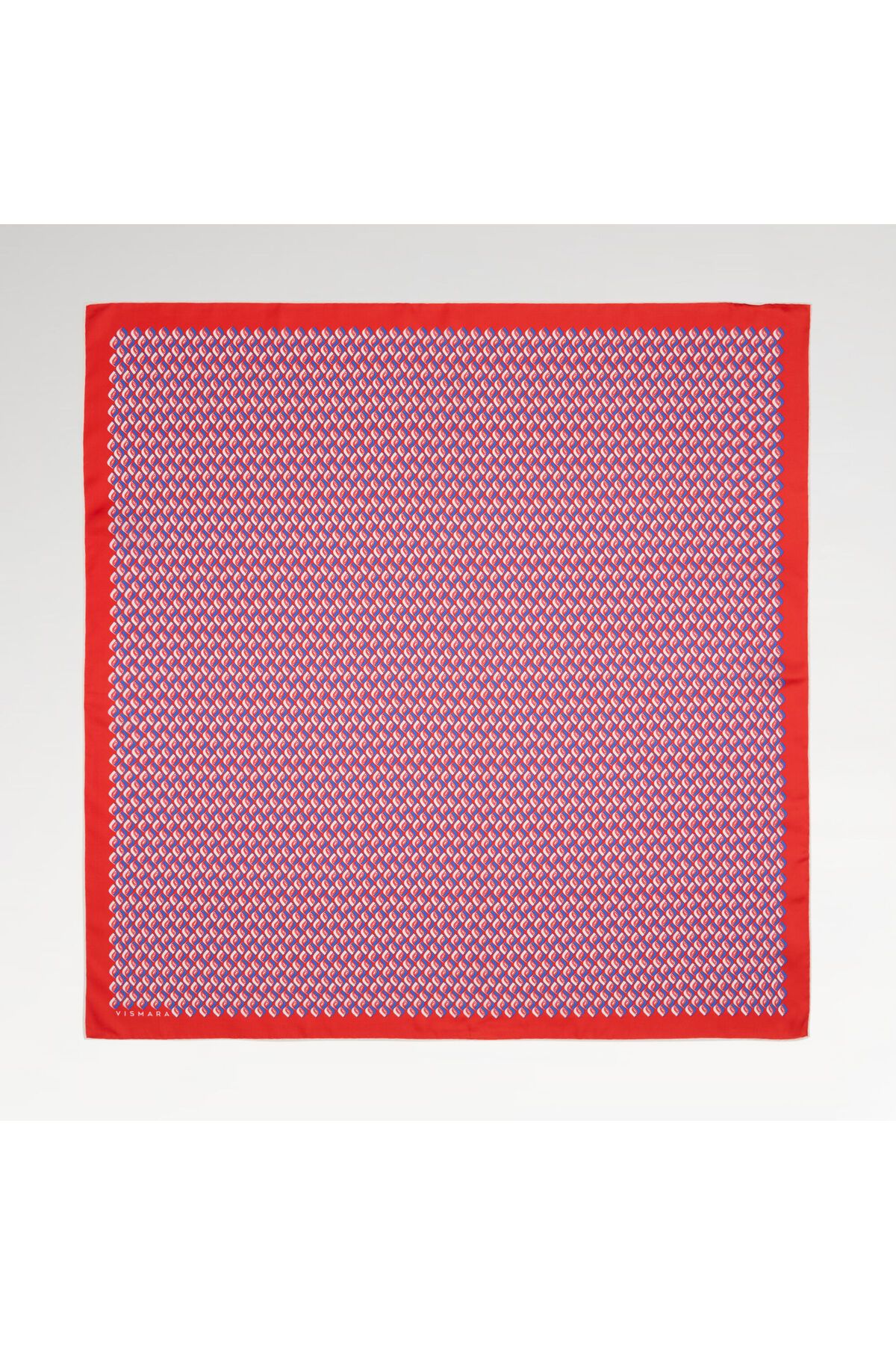 Vismara Kırmızı Prizma Retro Desenli Twill İpek Eşarp