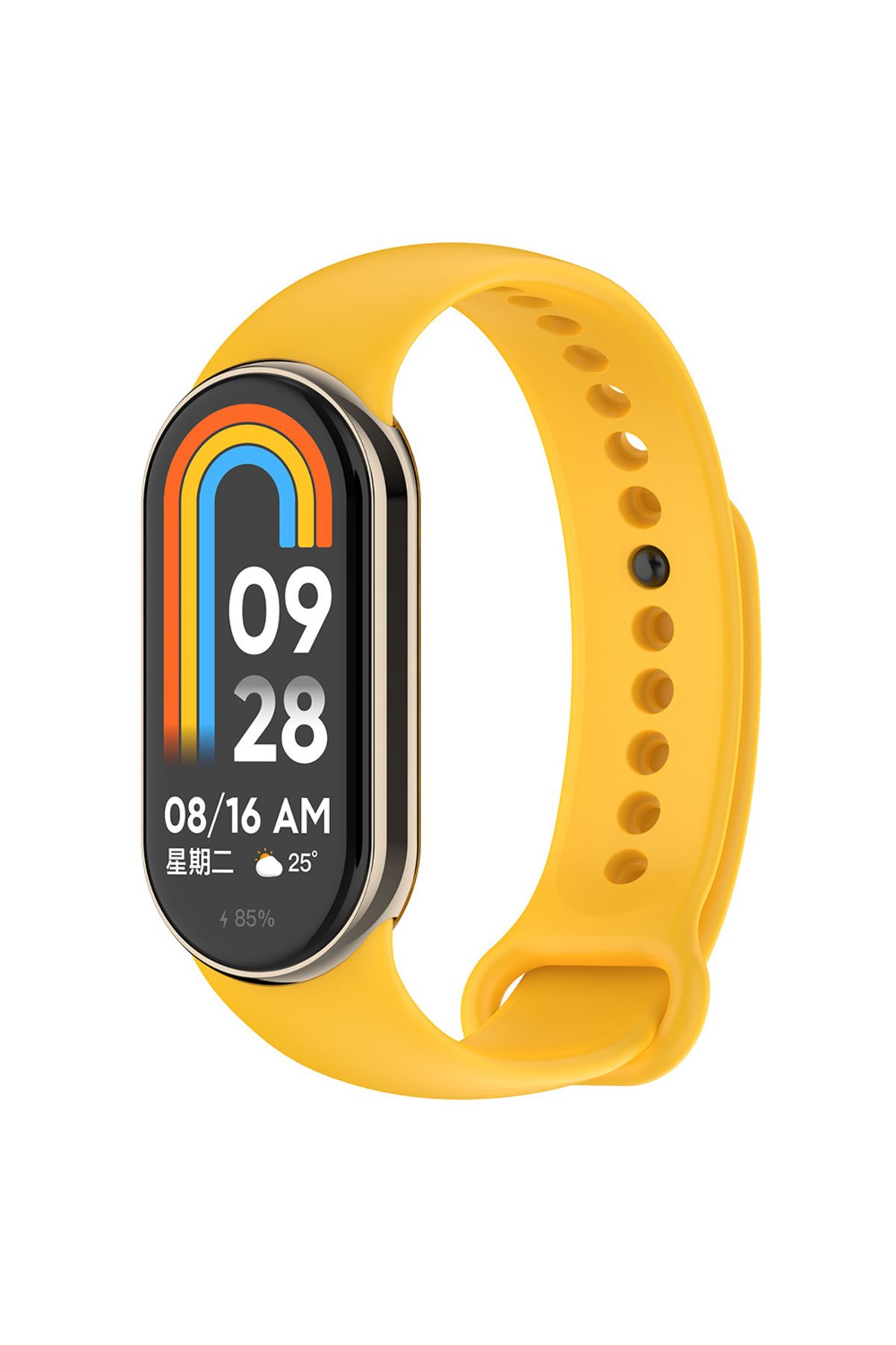 System Com Xiaomi Mi Band 9 Serisi Klasik Kordon Silikon Strap Kayış-Sarı