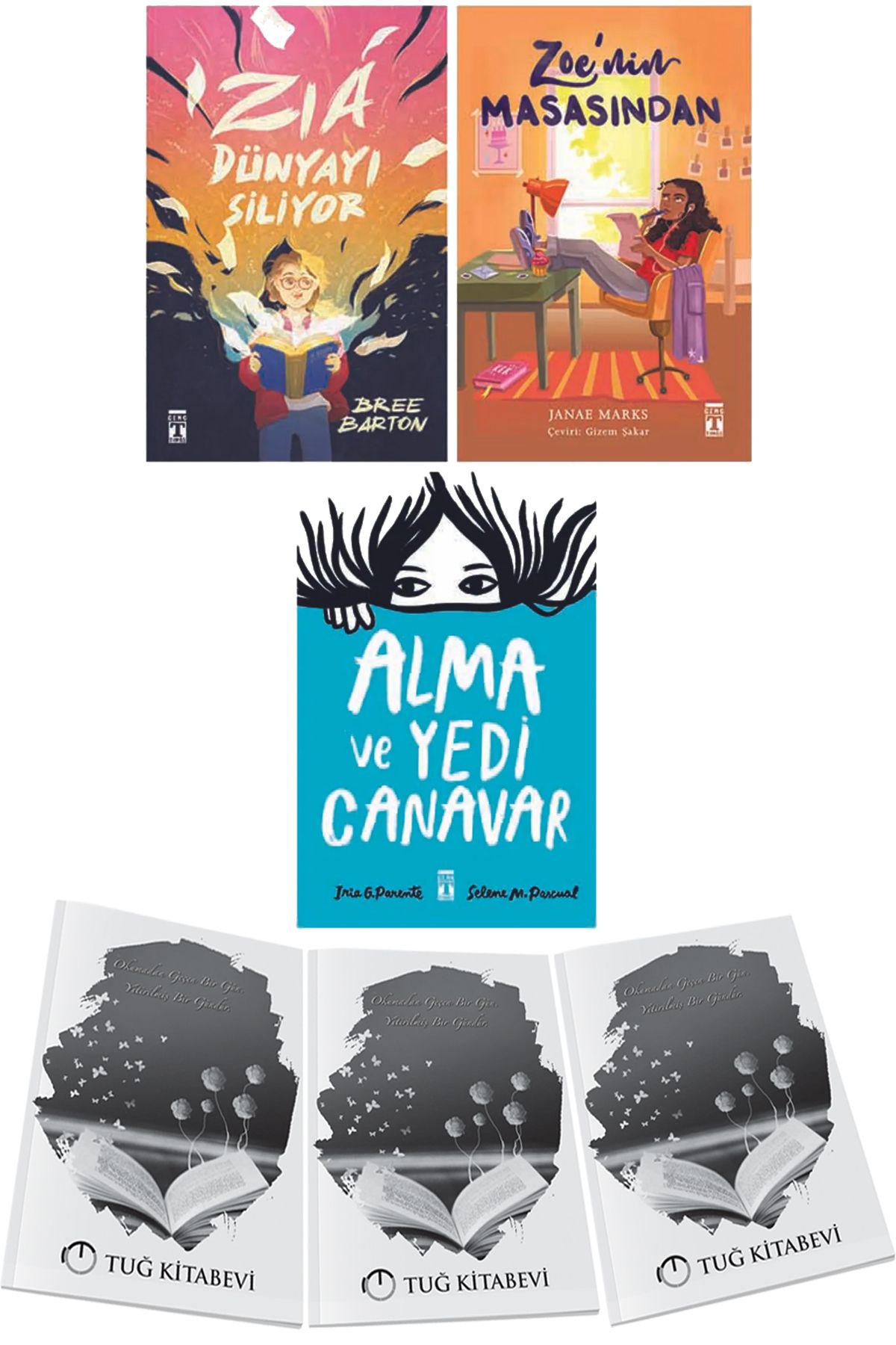 Genç Timaş Zia Dünyayı Siliyor-Zoenin Masasından-Alma ve Yedi Canavar 3lü Set + Hediyeli
