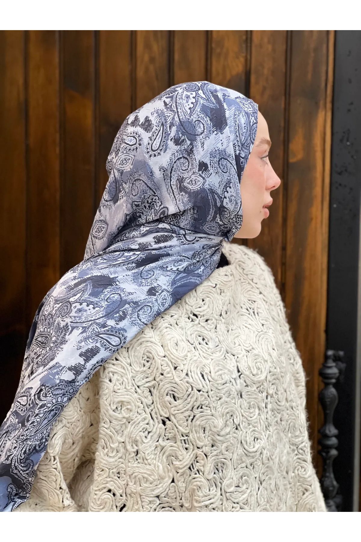 Modakaşmir Abstract Ethnic Desen Bambu Şal