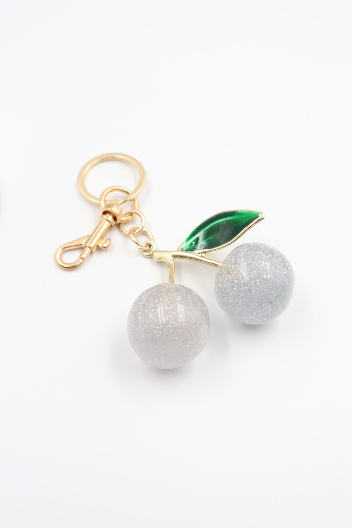 BY CANSU ACCESSORİES Lunara Kiraz Anahtarlık Çanta Charm Gri