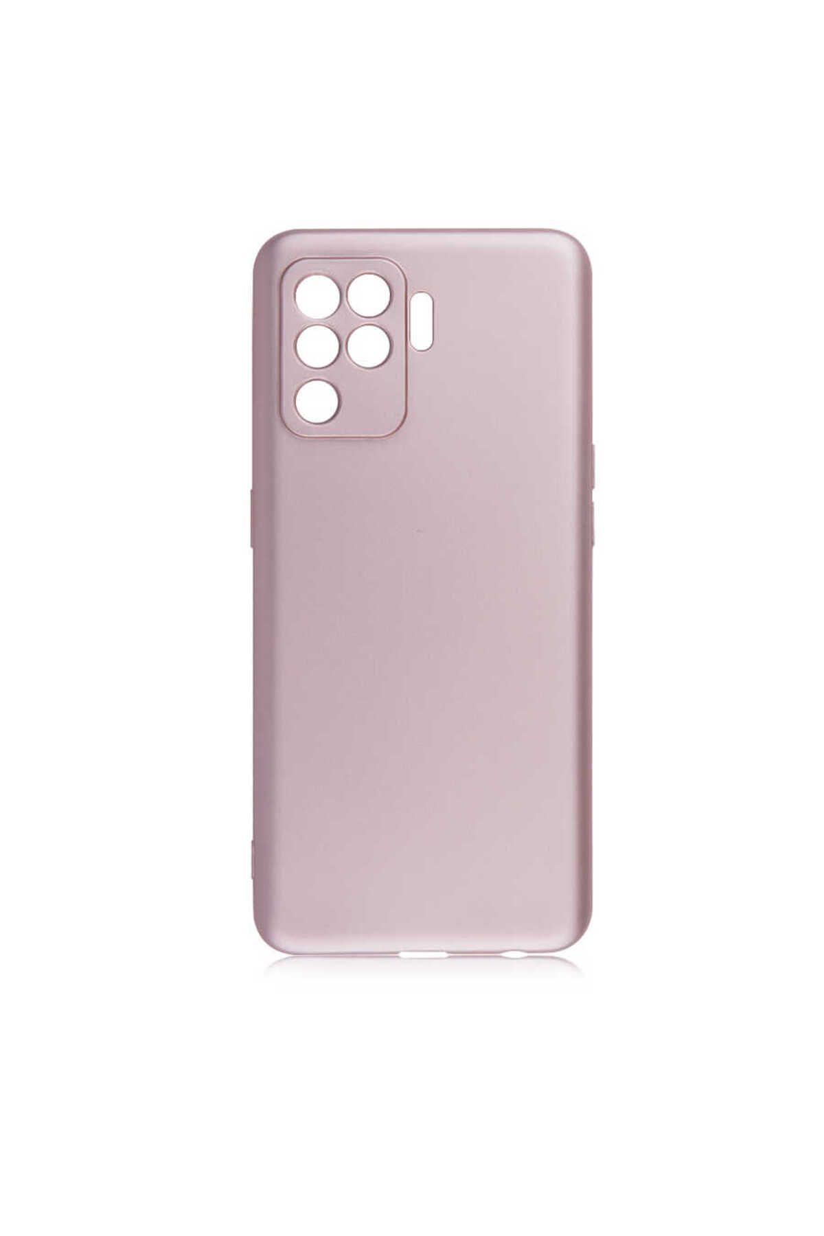 System Com Reno 5 Lite Kılıf SYS Premier Silikon Kapak - Rose Gold