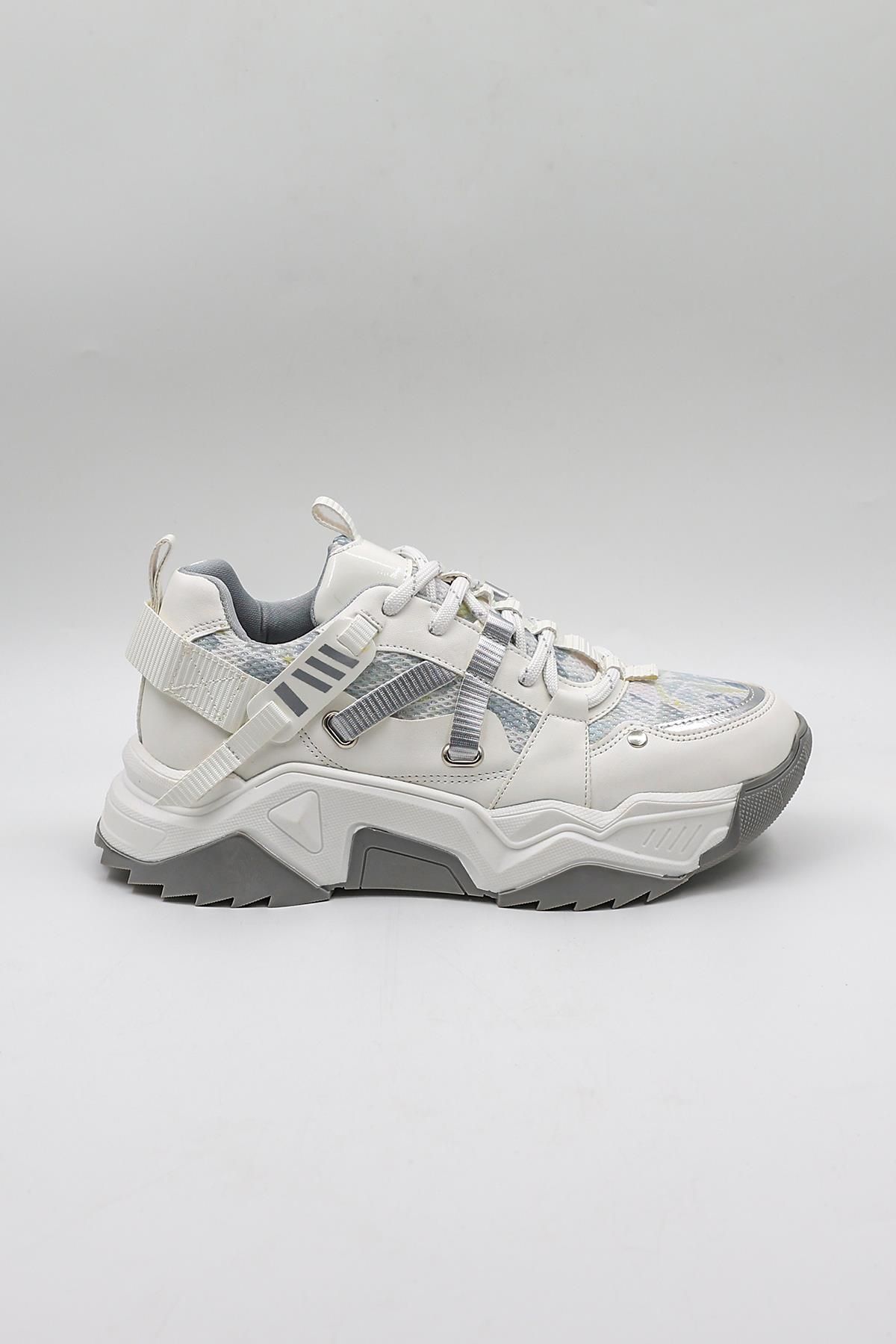 KRISTE BELL Sneaker Beyaz Baskılı Kadın Spor Ayakkabı Kb65160 Beyaz
