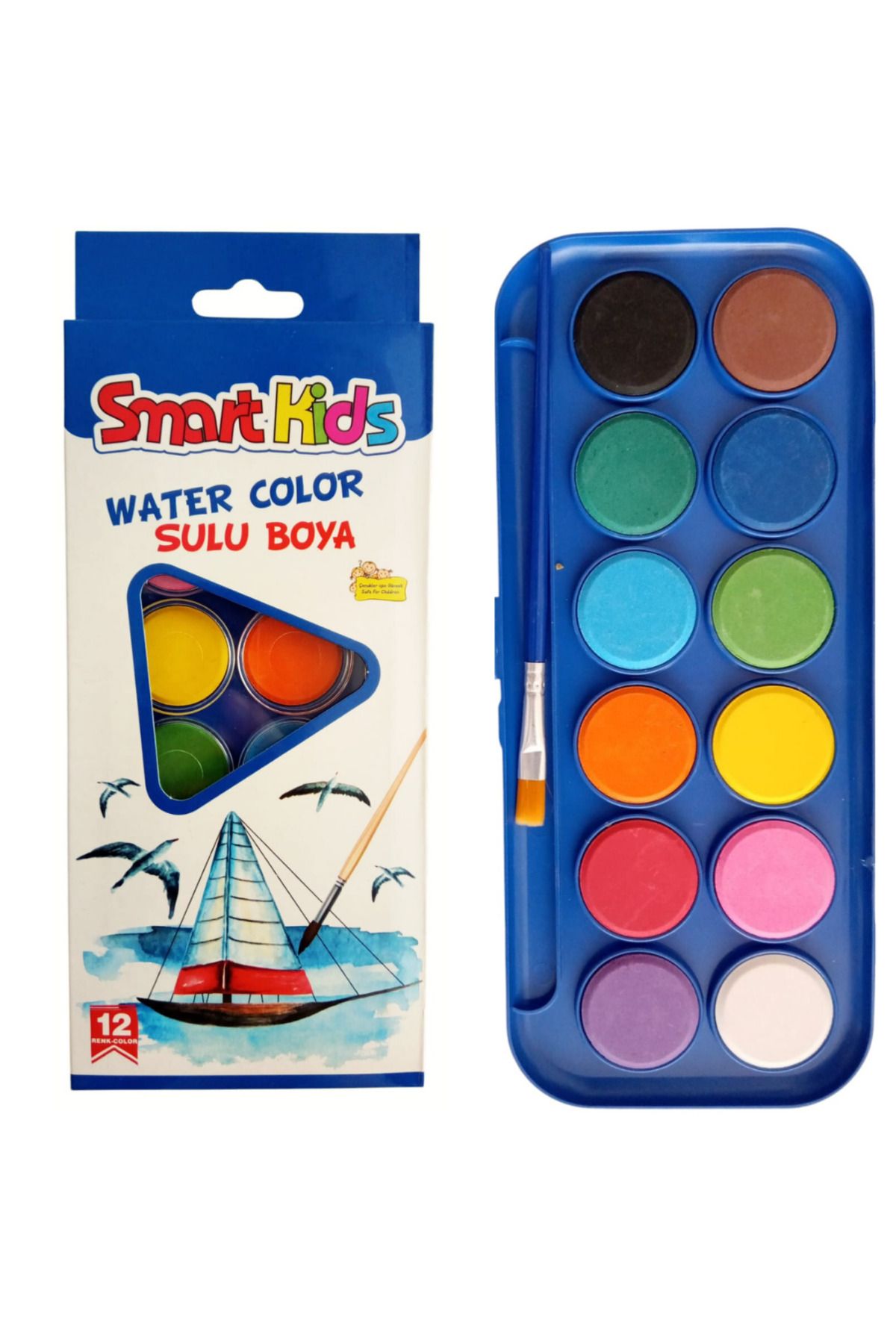 booddie Sulu Boya 12 Renk Sulu Boya 12' Li Boyama Seti