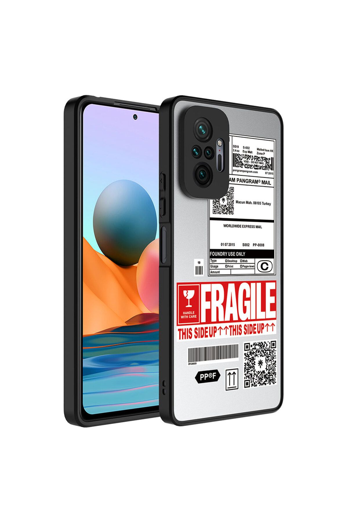 System Com Redmi Note 10 Pro Kılıf Aynalı Desenli Kamera Korumalı Parlak SYS Mirror Kapak - Fragile