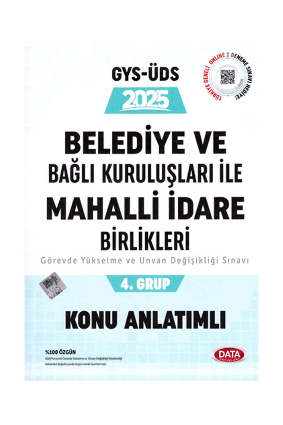 Data Yayınları 2025 gys üds MAHALLİ İDARE BİRLİKLERİ 4.Grup Görevde Yükselme ve Unvan Değişiklikleri Konu Anlatımlı