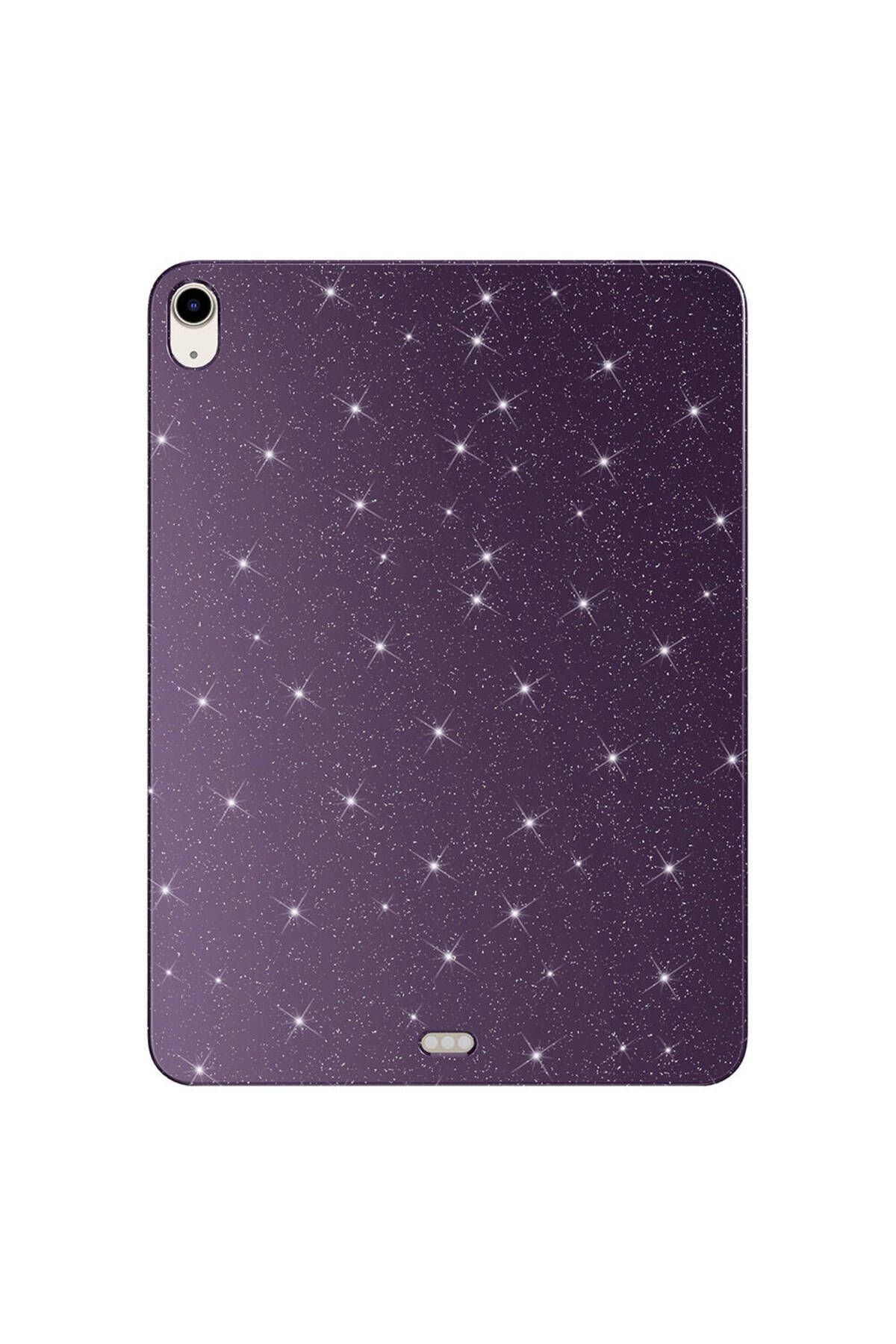 UMEYIR iPad Air 10.9 2020 (4 Nesil) Simli Parlak Görünümlü SYS Tablet Koton Kılıf - Derin Mor