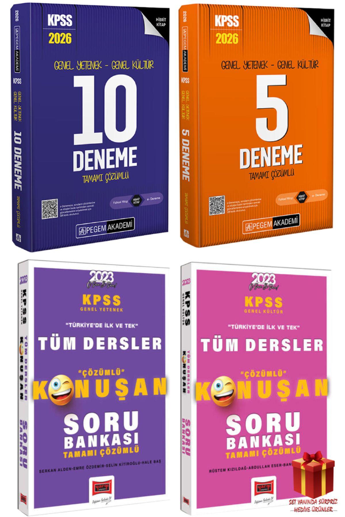 Pegem Akademi Yayıncılık 2026 Pegem KPSS 10 Deneme+Pegem KPSS 5 Deneme+Yargı GYSoru Bankası+GK Soru Bankası+Hediye