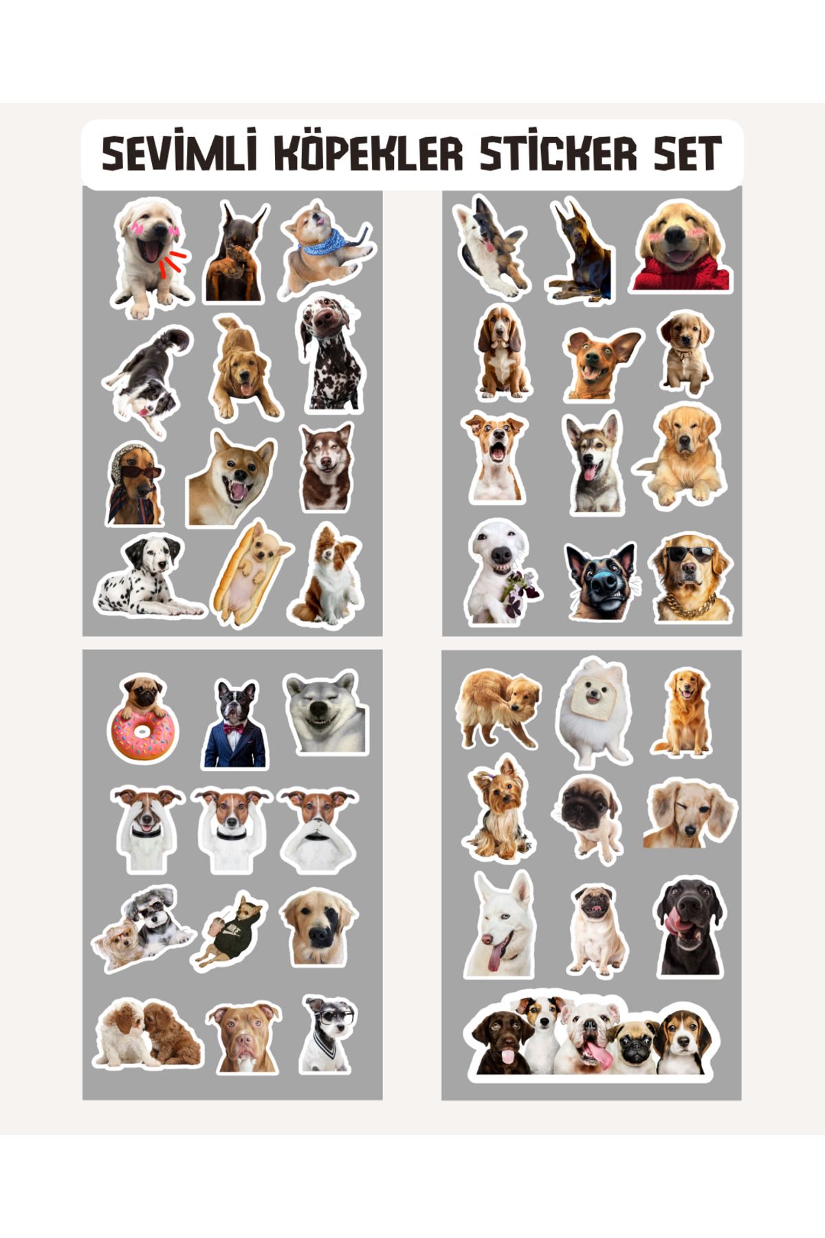 Studio D arte DIY KIT Sevimli Köpekler Sticker Set Laptop Ajanda Tablet Telefon Bullet Journal Etiket Çıkartma