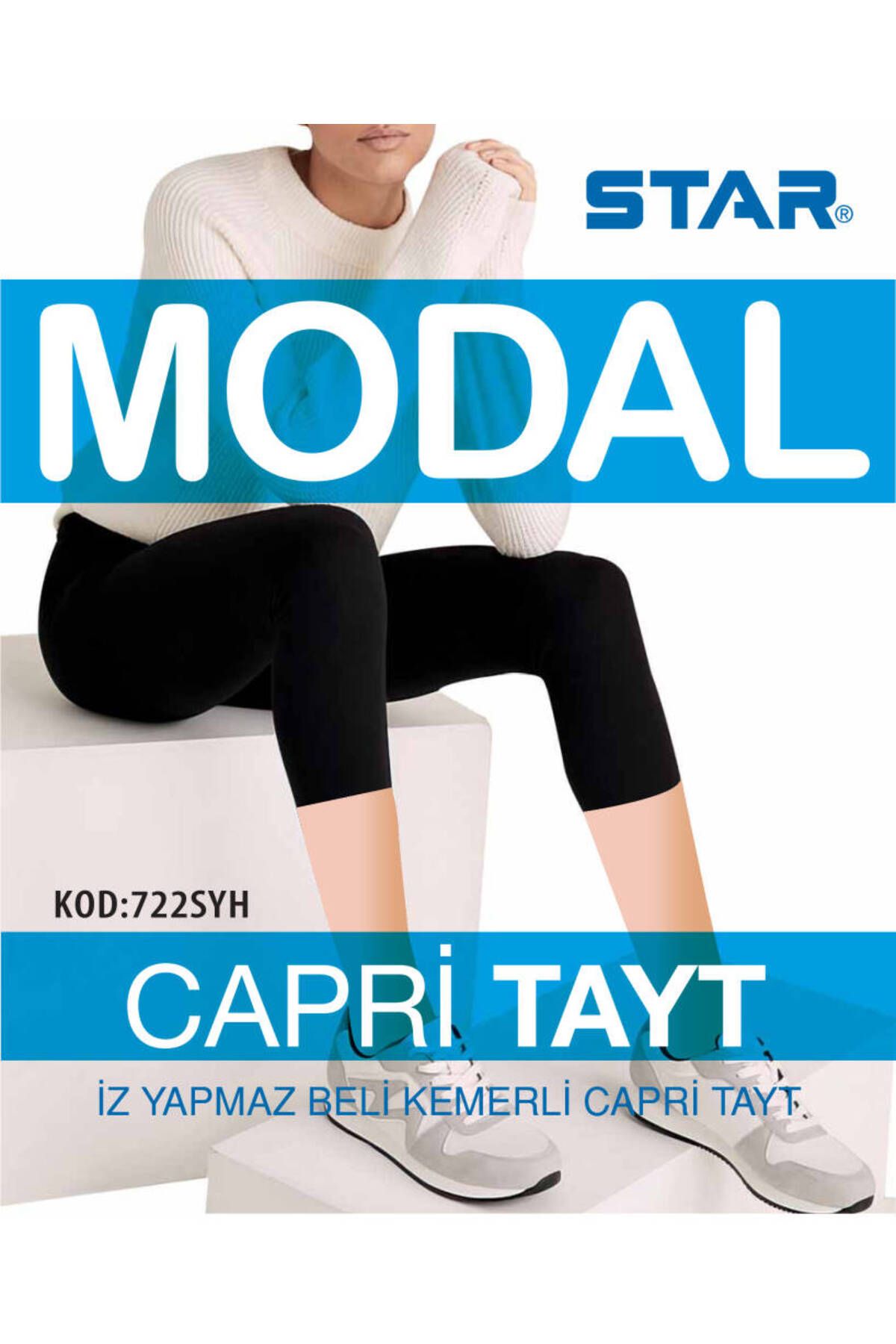 Star 3 LÜ KADIN MODAL DİZ ALTI KAPRİ TAYT